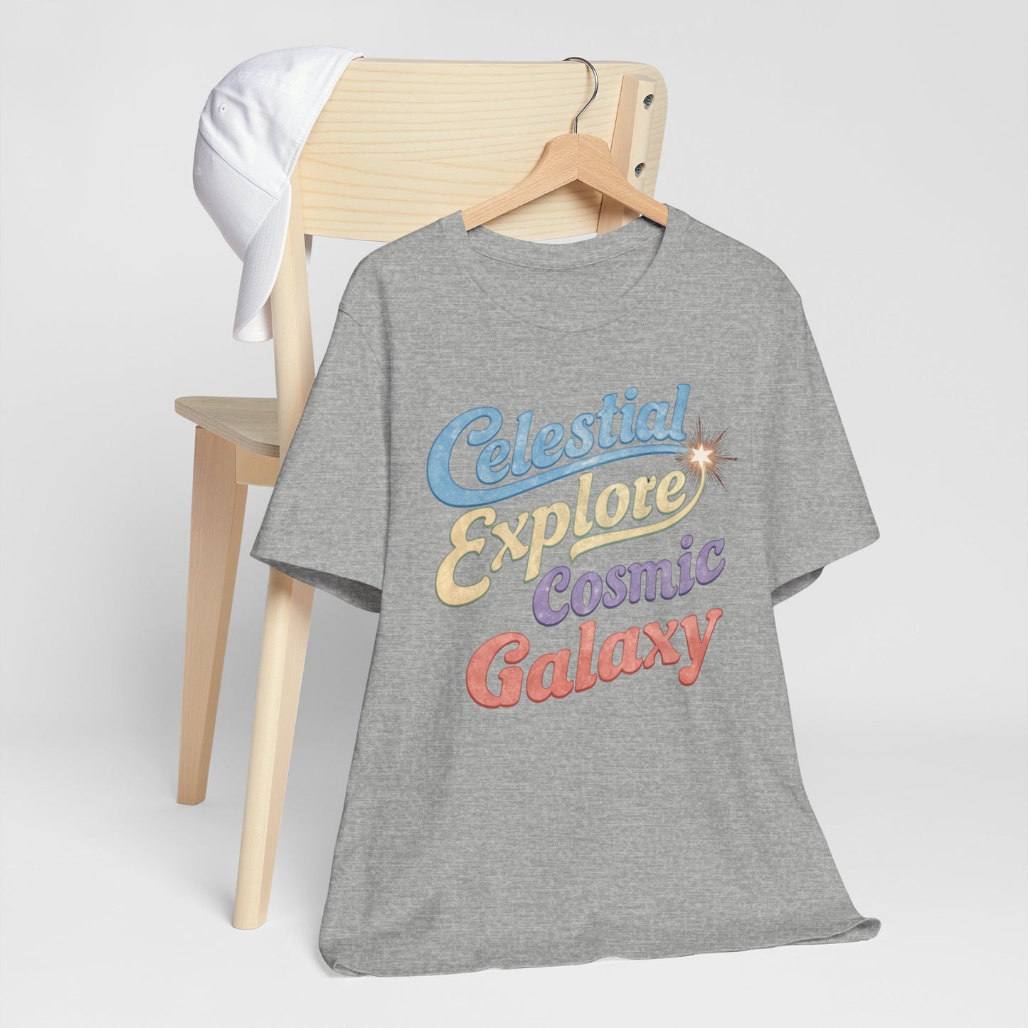 Celestial Explore Cosmic Galaxy Retro Words Tee