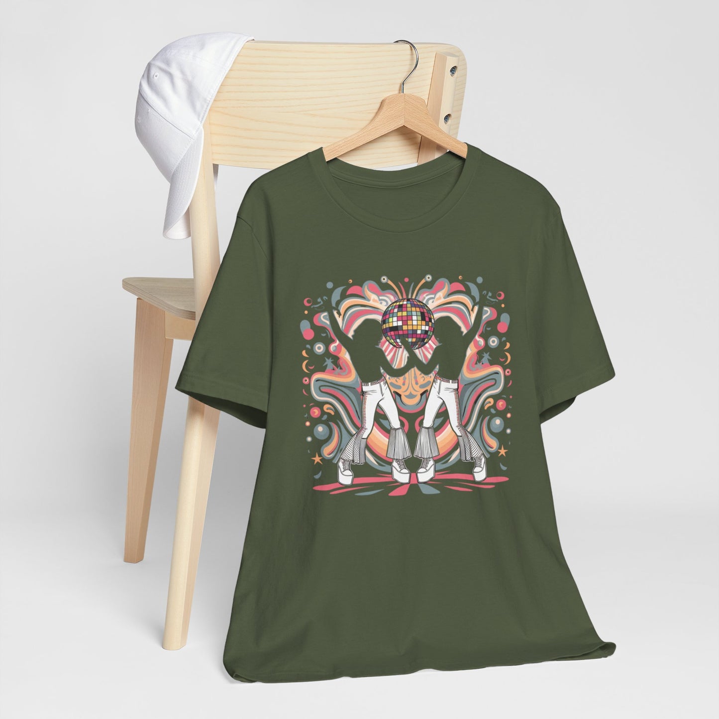 Retro Disco Mirror Twins Dancing Tee