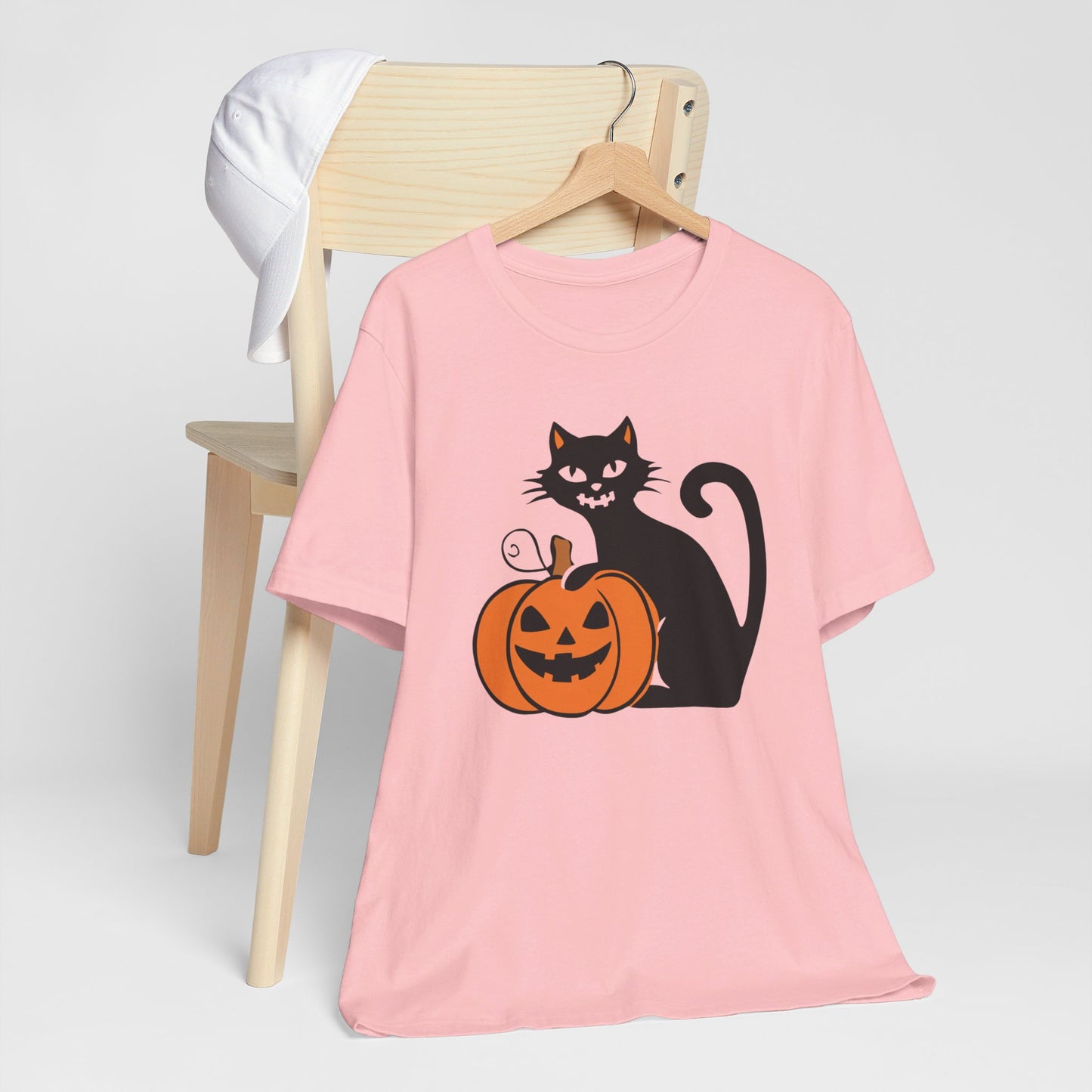 Retro Halloween Cat and Pumpkin Tee