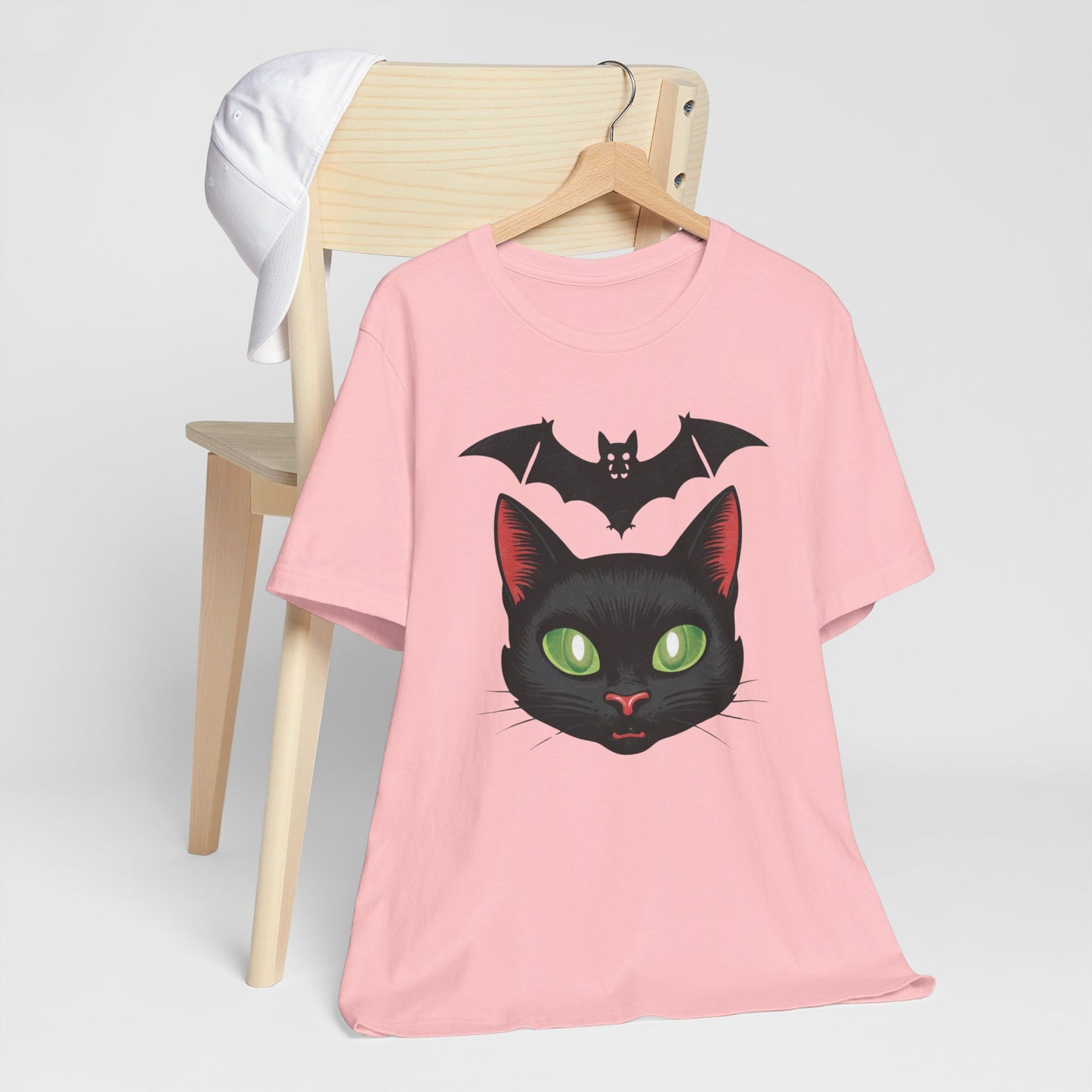 Retro Cat and Bat Halloween Tee