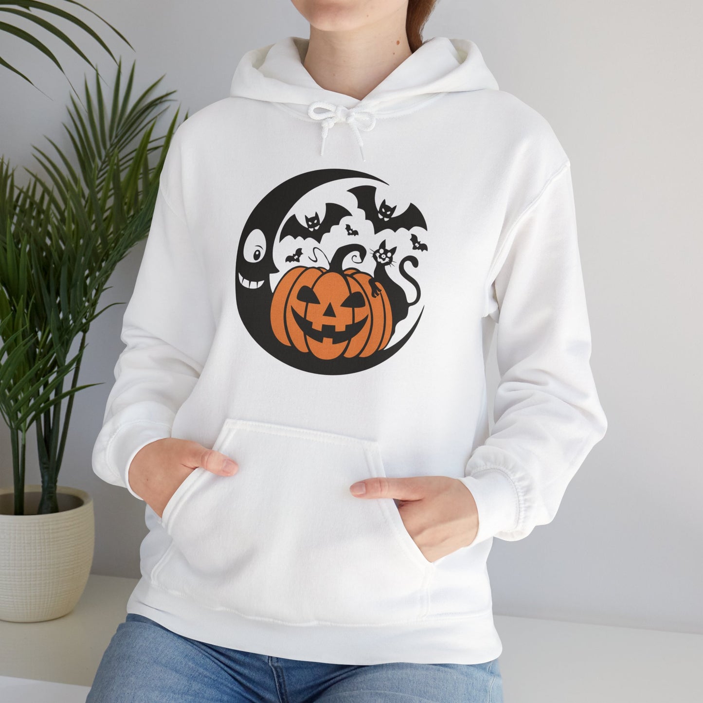 Retro Pumpkin Moon Halloween Hoodie
