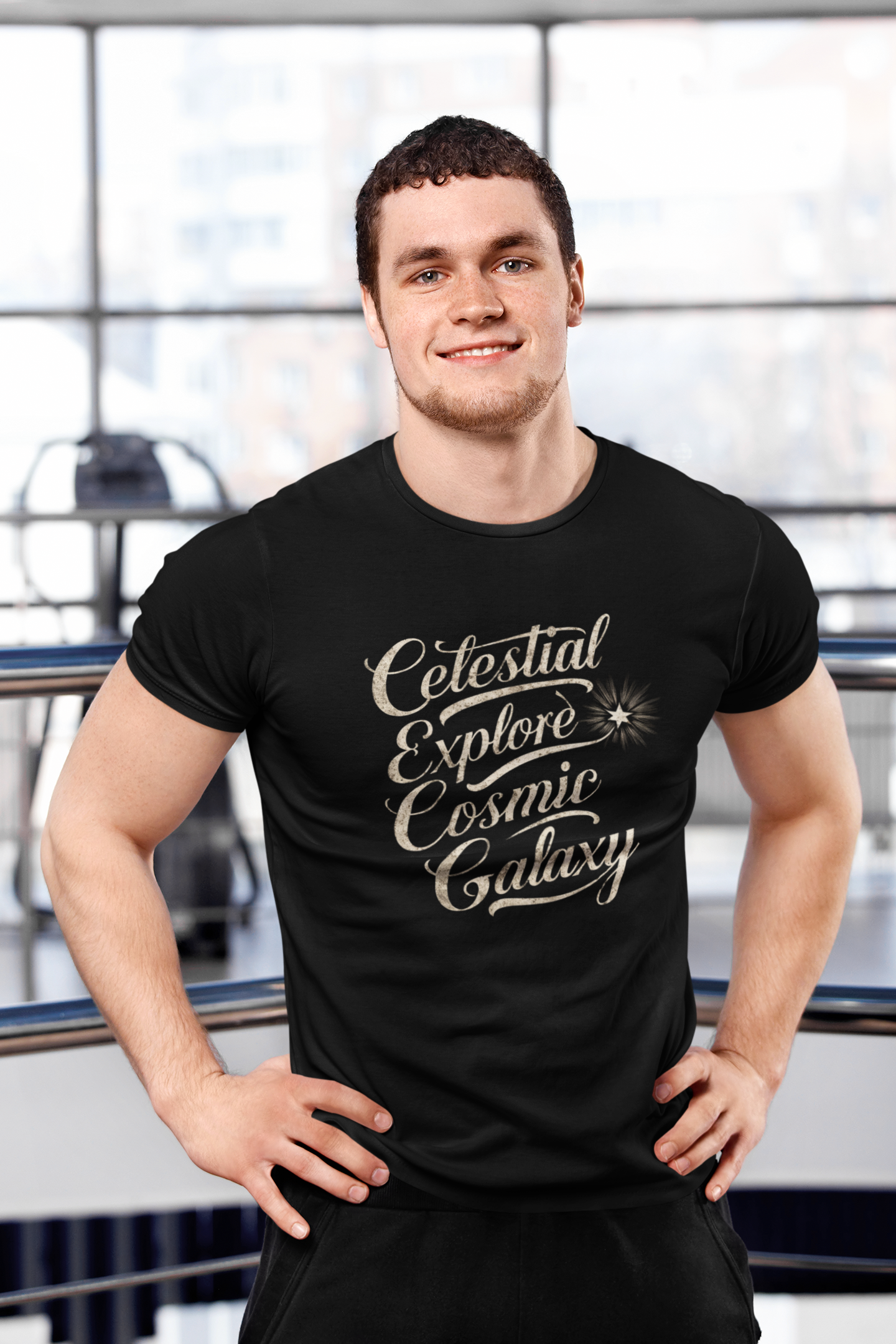 Celestial Explore Cosmic Galaxy Retro Tee