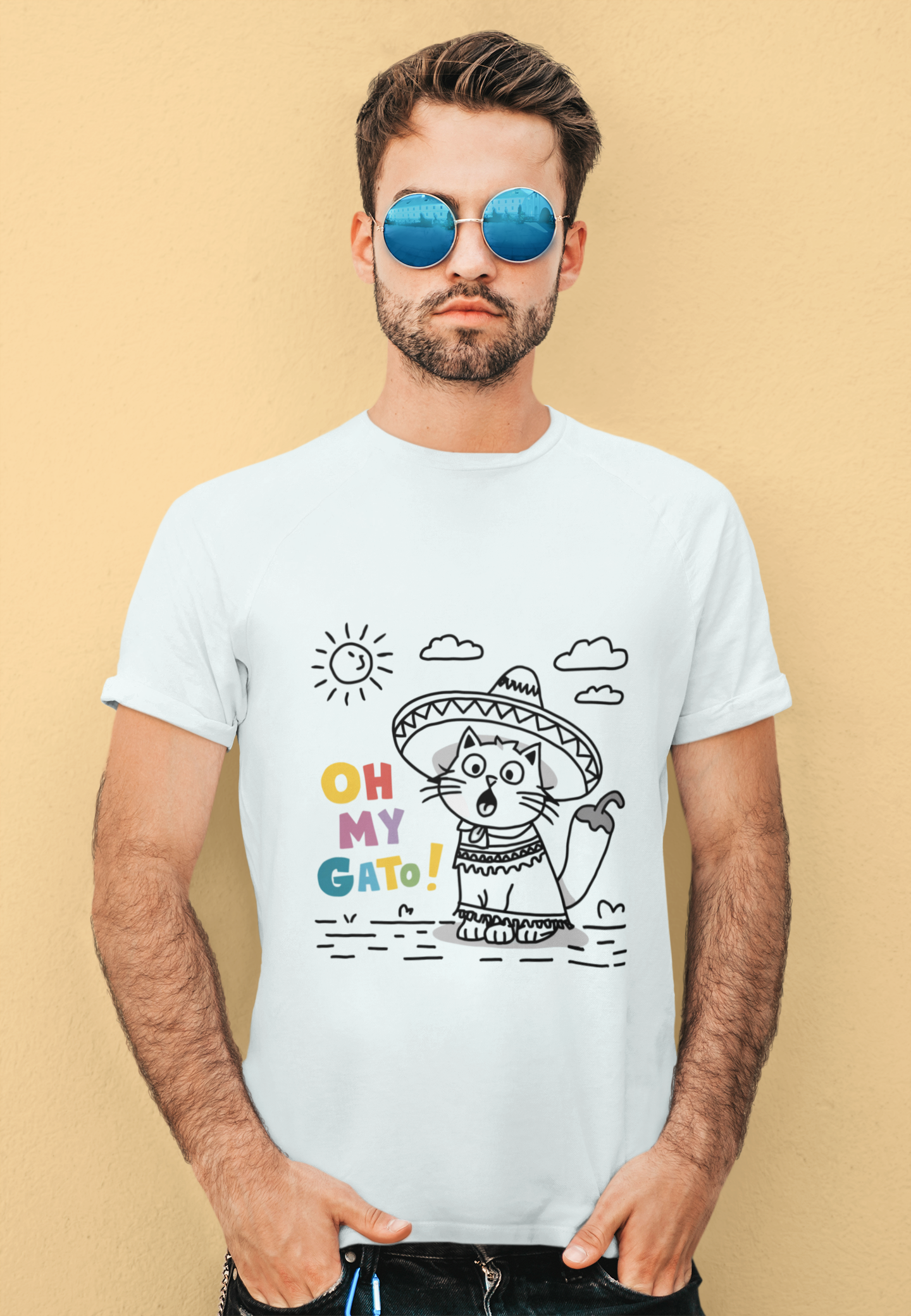 Humorous Oh My Gato! Cat Tee