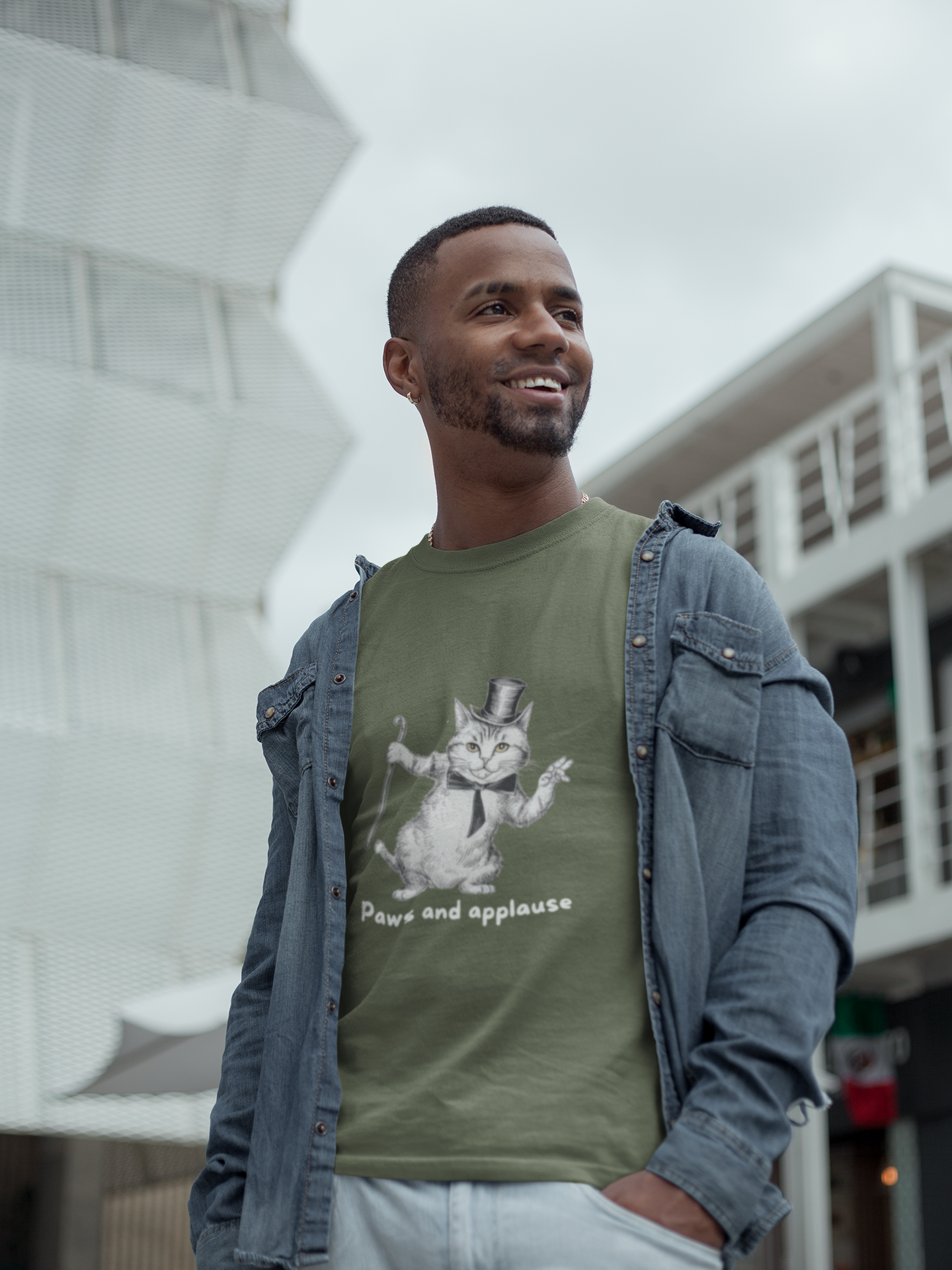 Cat "Paws and Applause" Tee