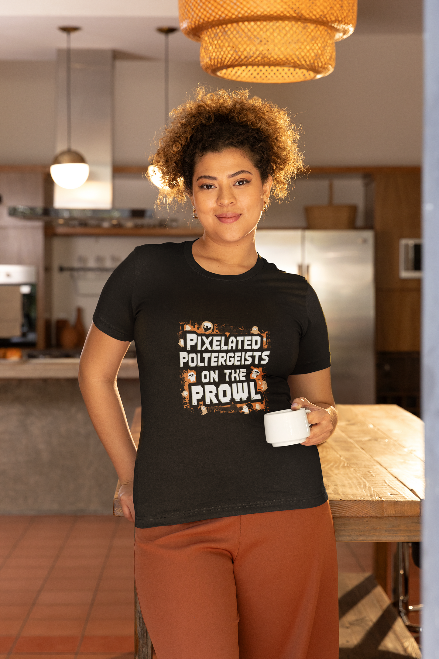 Pixelated Poltergeists On The Prowl Halloween Tee