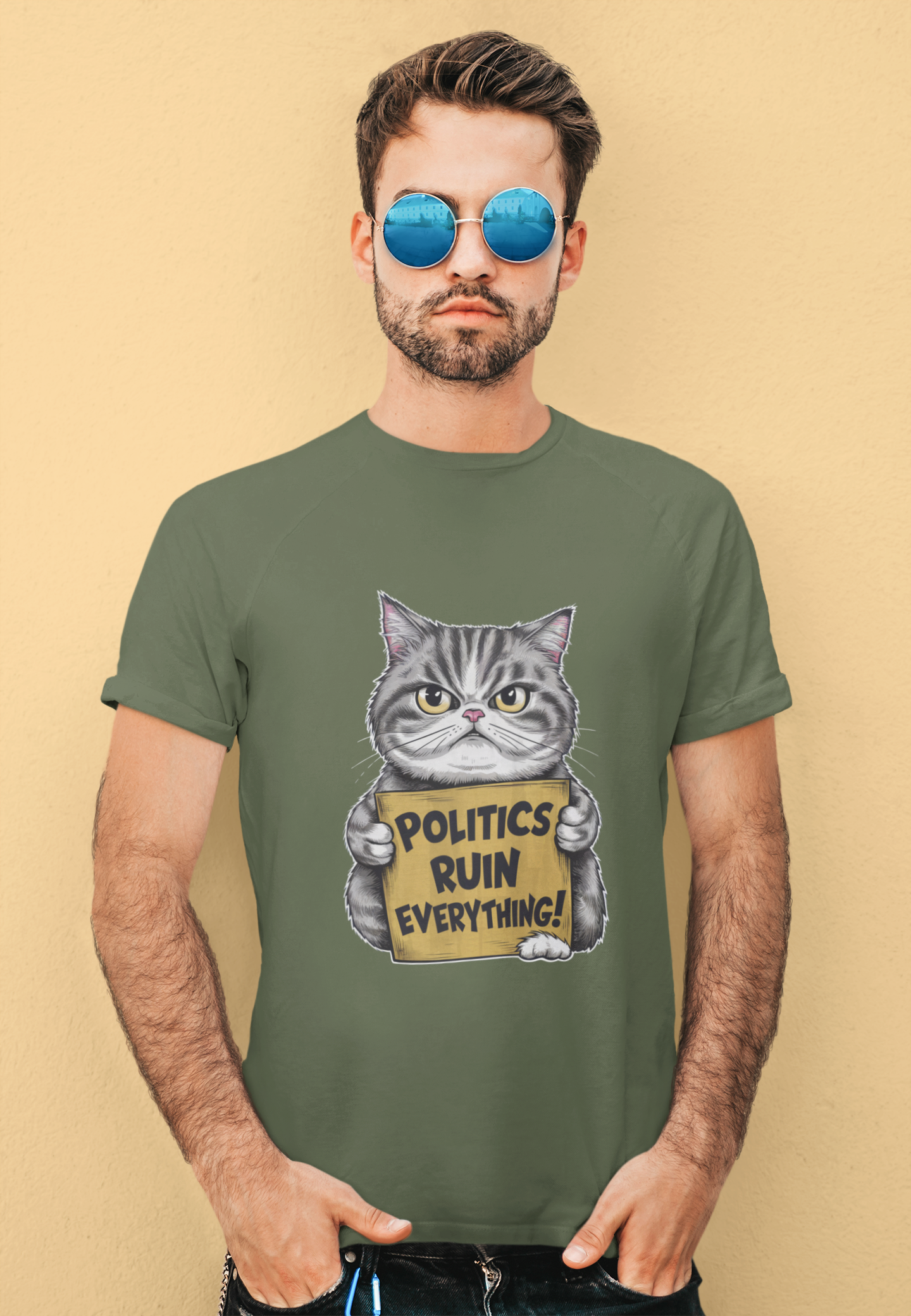 Politics Ruin Everything Cat Tee
