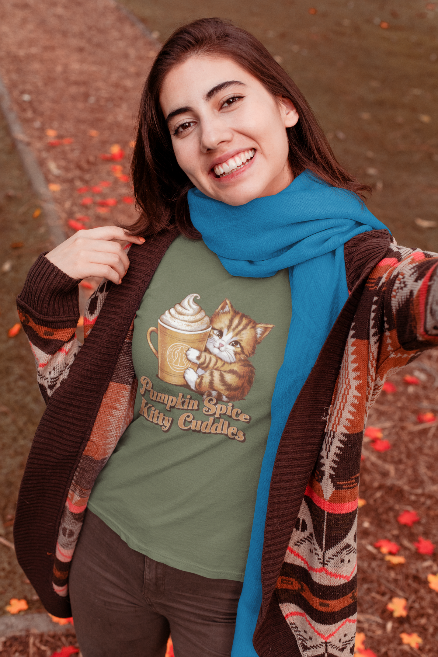 Pumpkin Spice Kitty Cuddles Tee