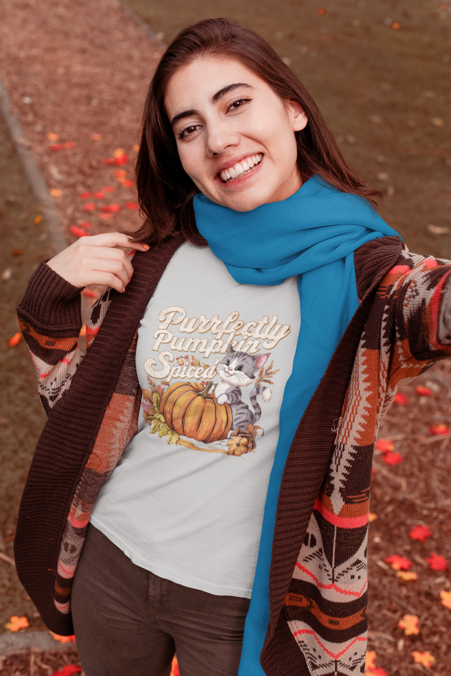Purrfectly Pumpkin Spiced Cat Fall Tee