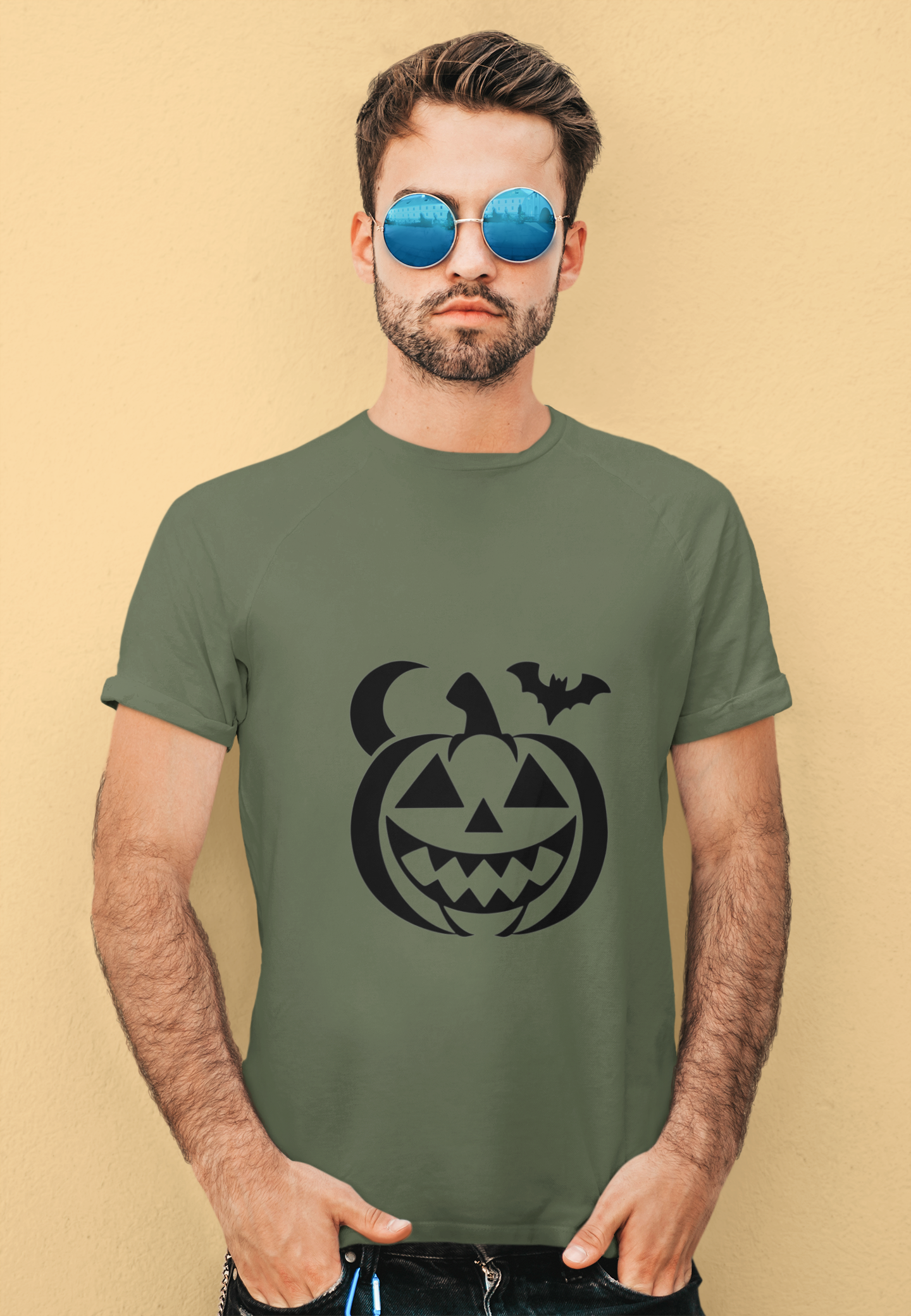 Retro Pumpkin Smile Halloween Tee