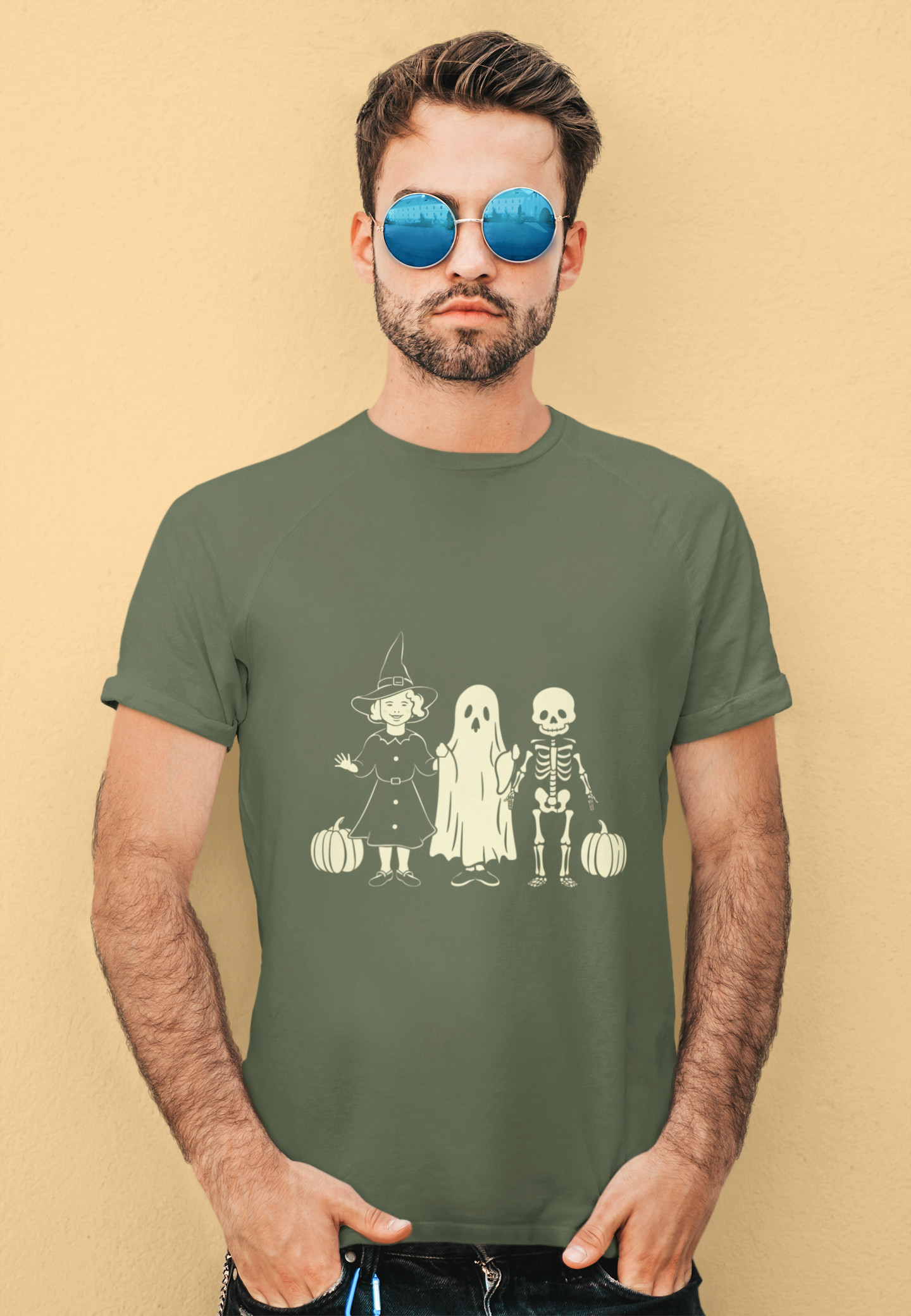 Retro Trick Or Treaters Trio Halloween Tee