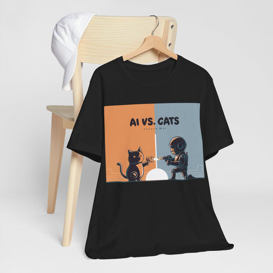 AI vs. Cats War Humor Tee