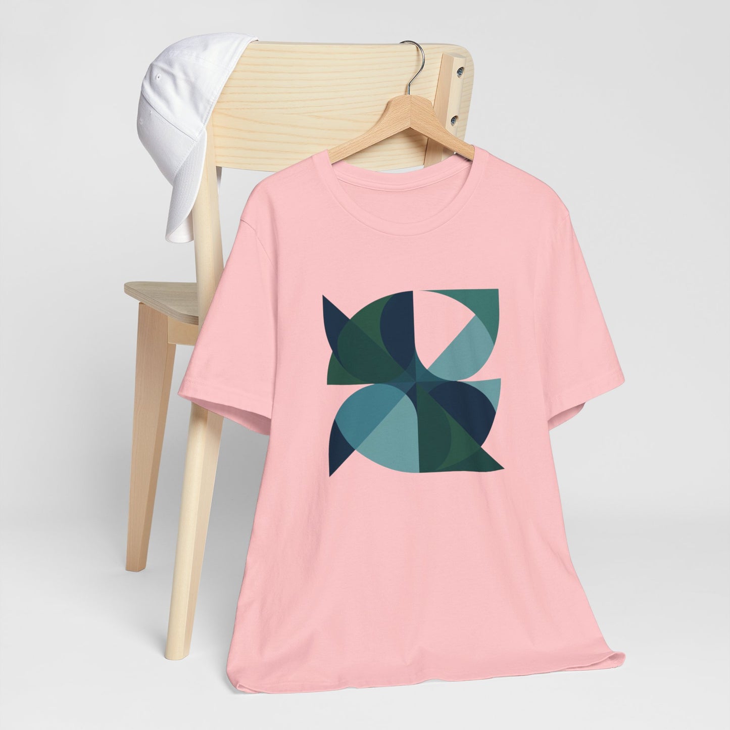 Retro Geometric Blue/Green Abstract Tee