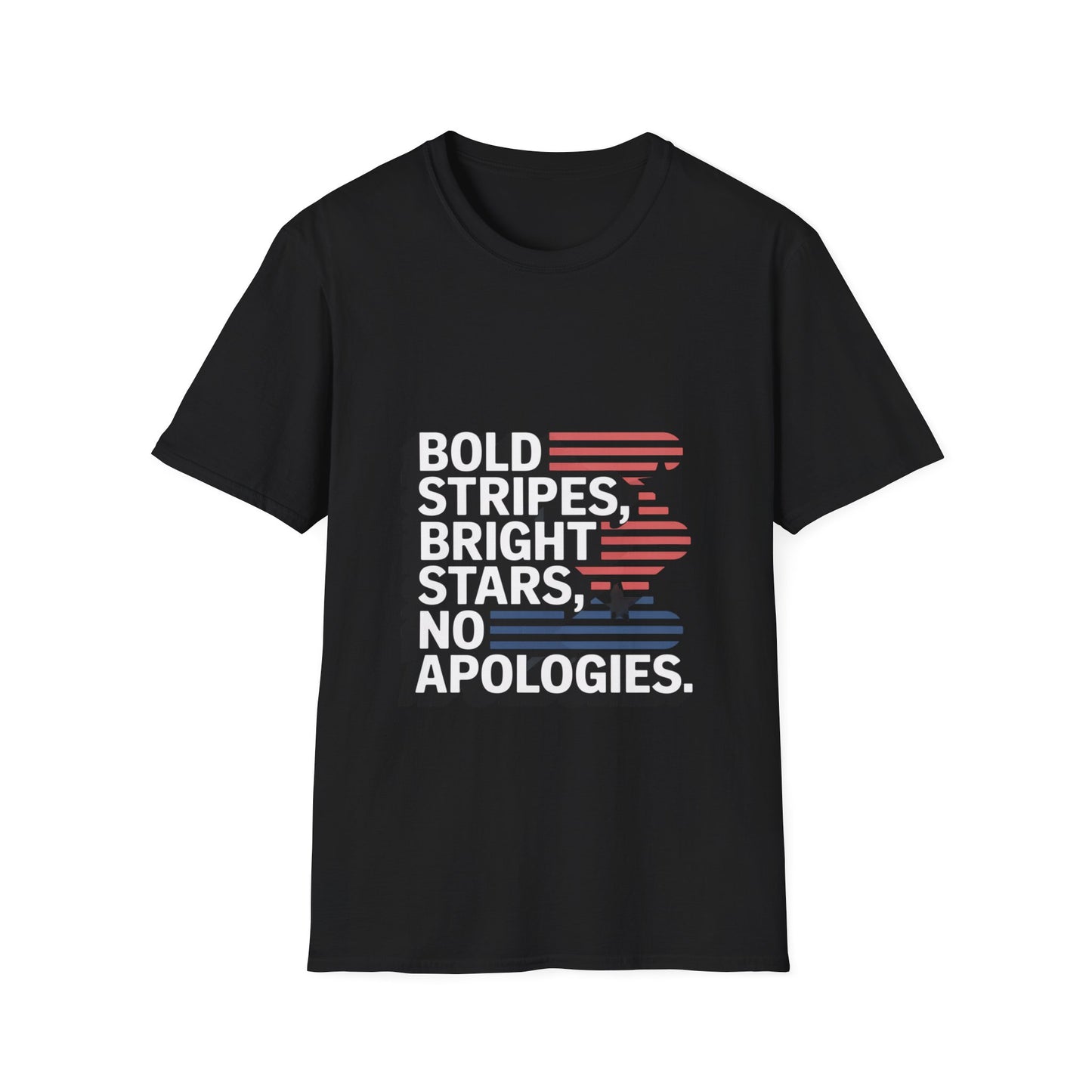 Bold Stripes No Apologies Patriotic Tee