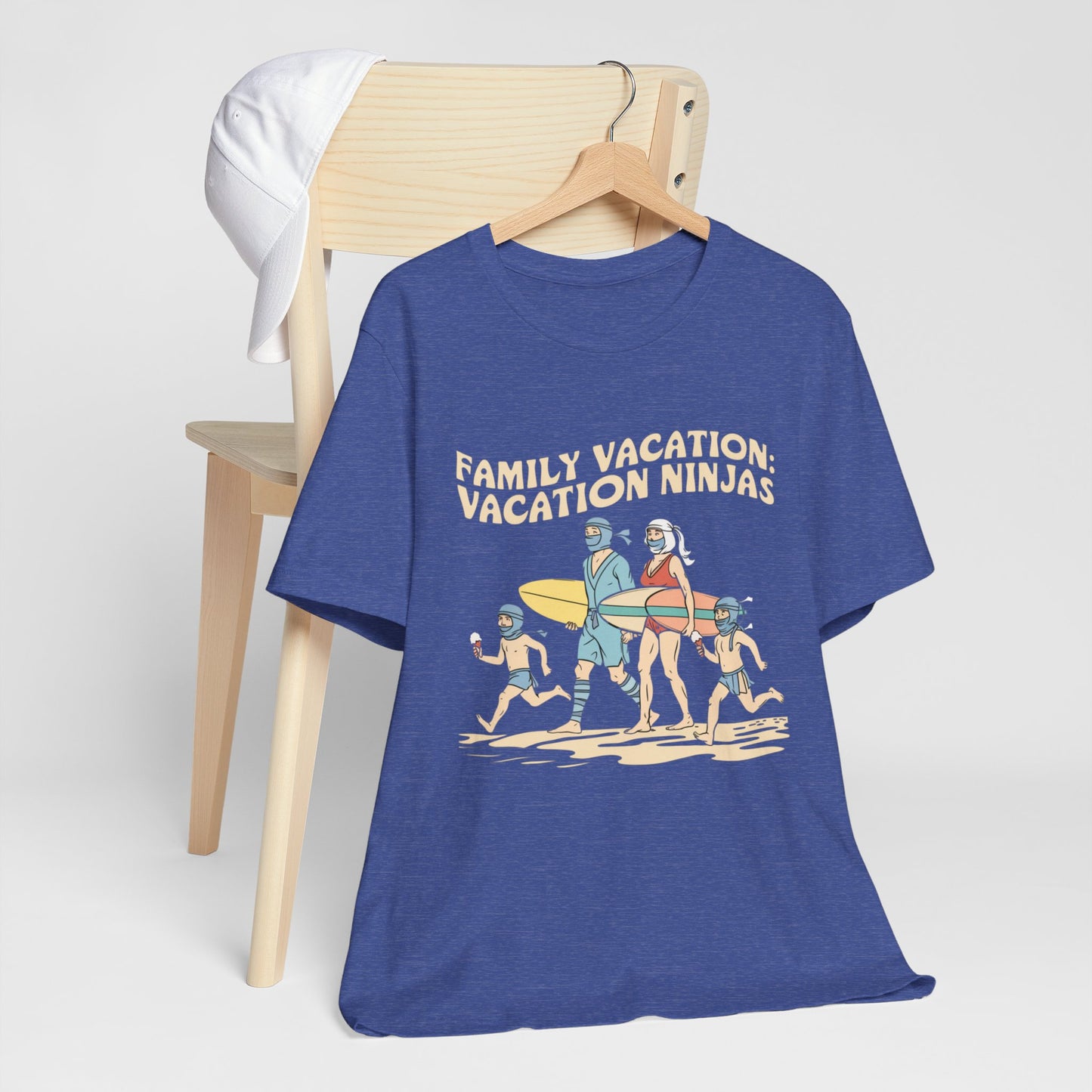 Family Vacation Beach Ninjas Retro Tee