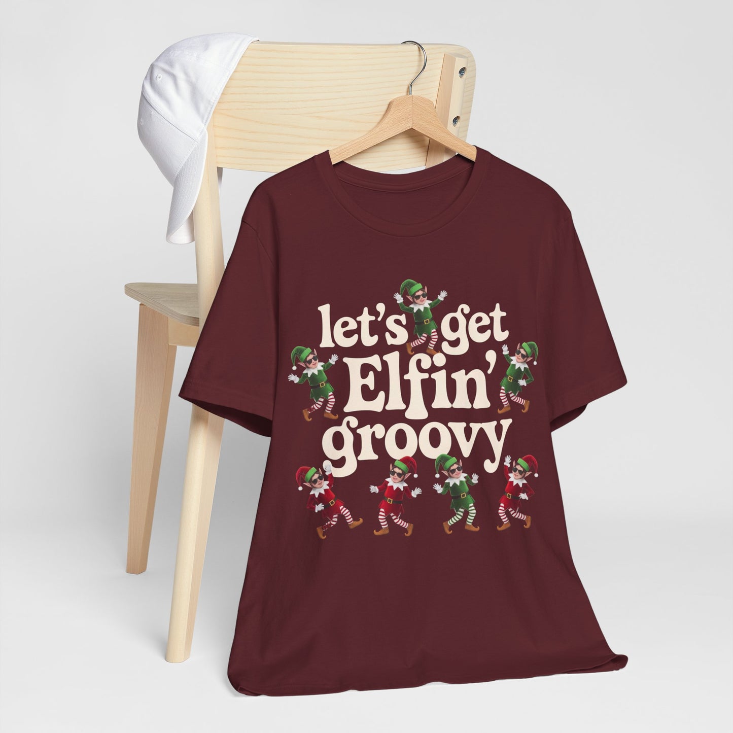 Christmas Retro Tee Groovy Elves