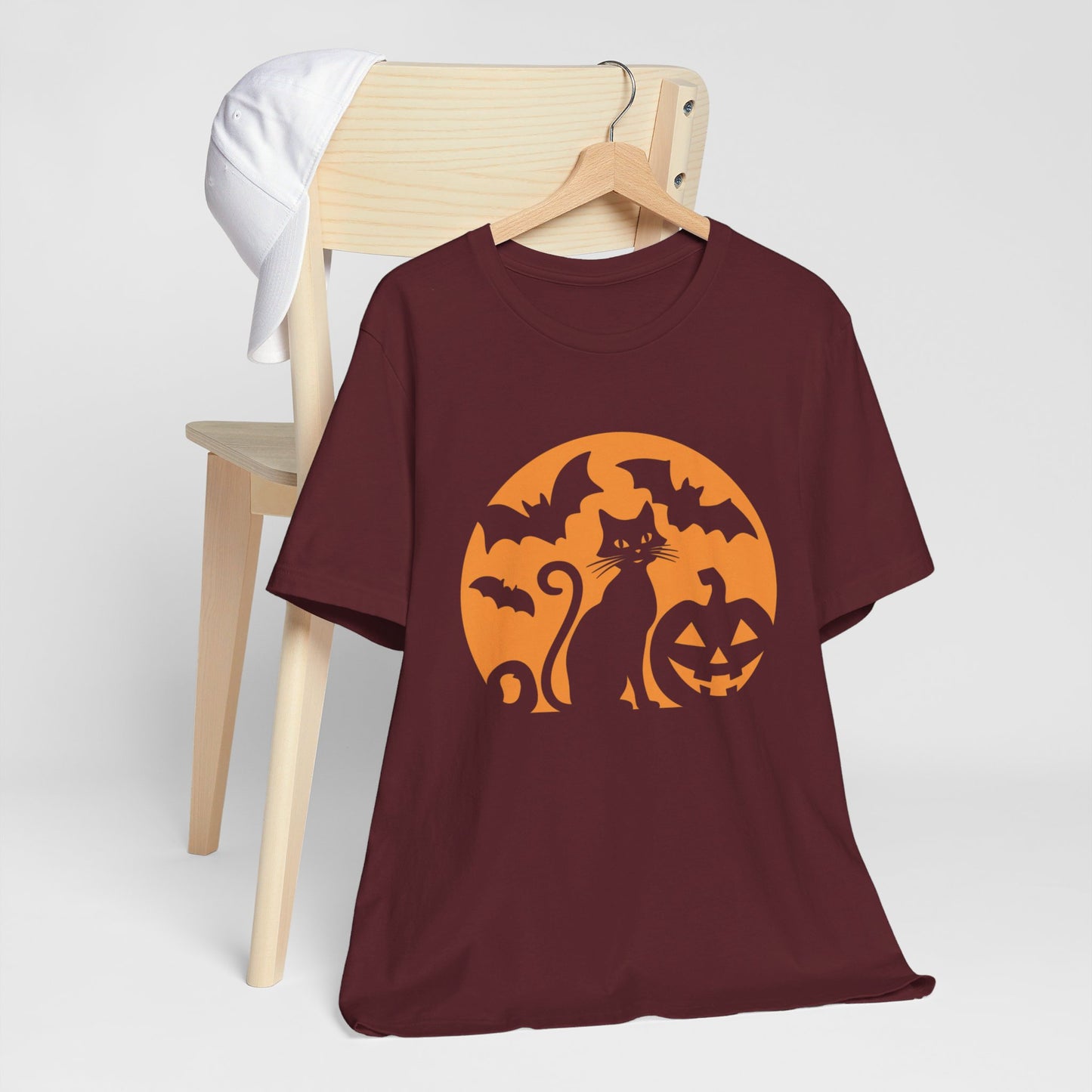 Retro Halloween Cat & Bats Tee