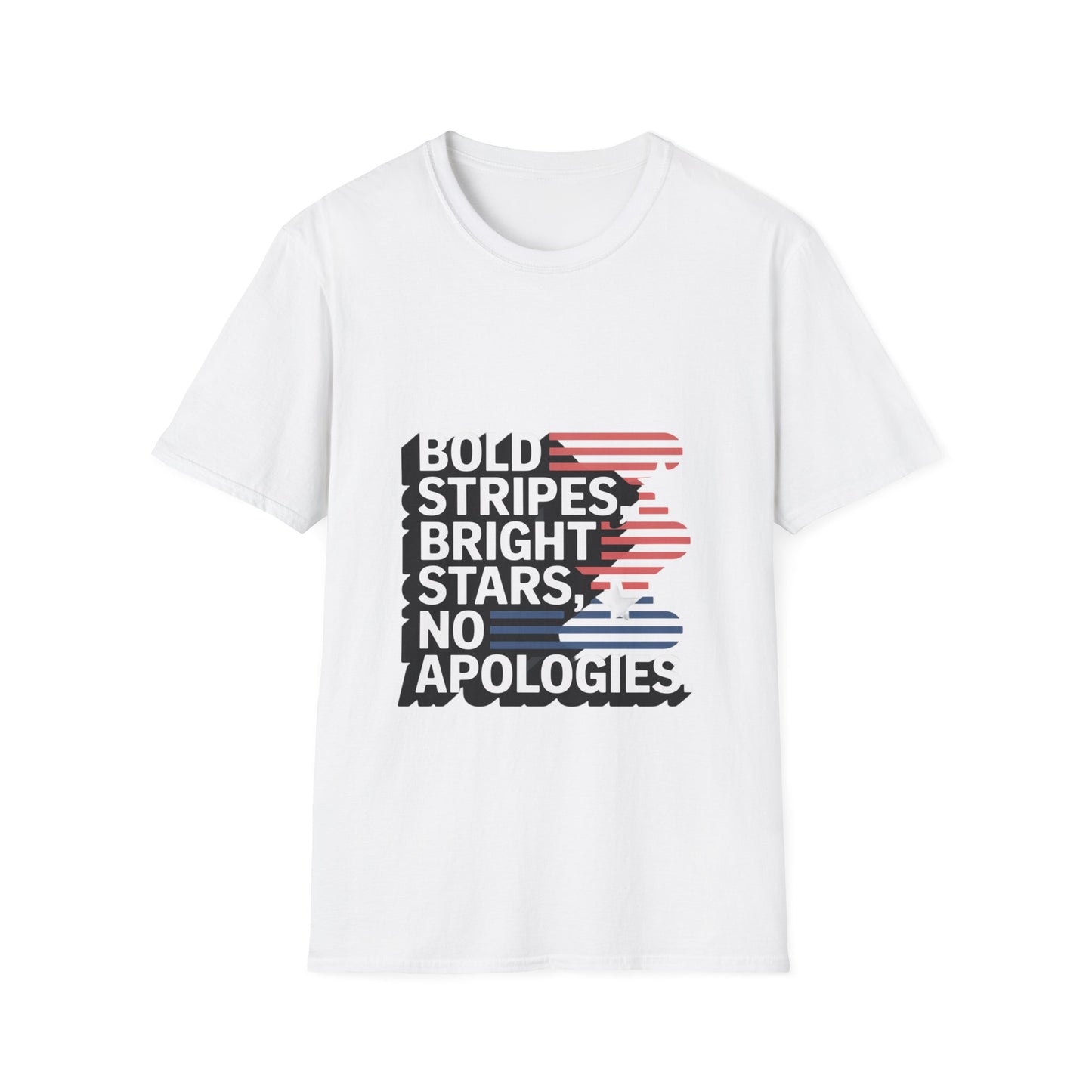 Bold Stripes No Apologies Patriotic Tee