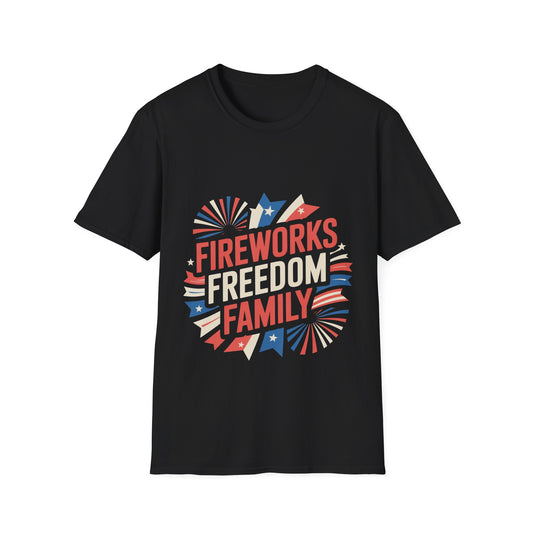 Patriotic Fireworks Freedom Family Tee