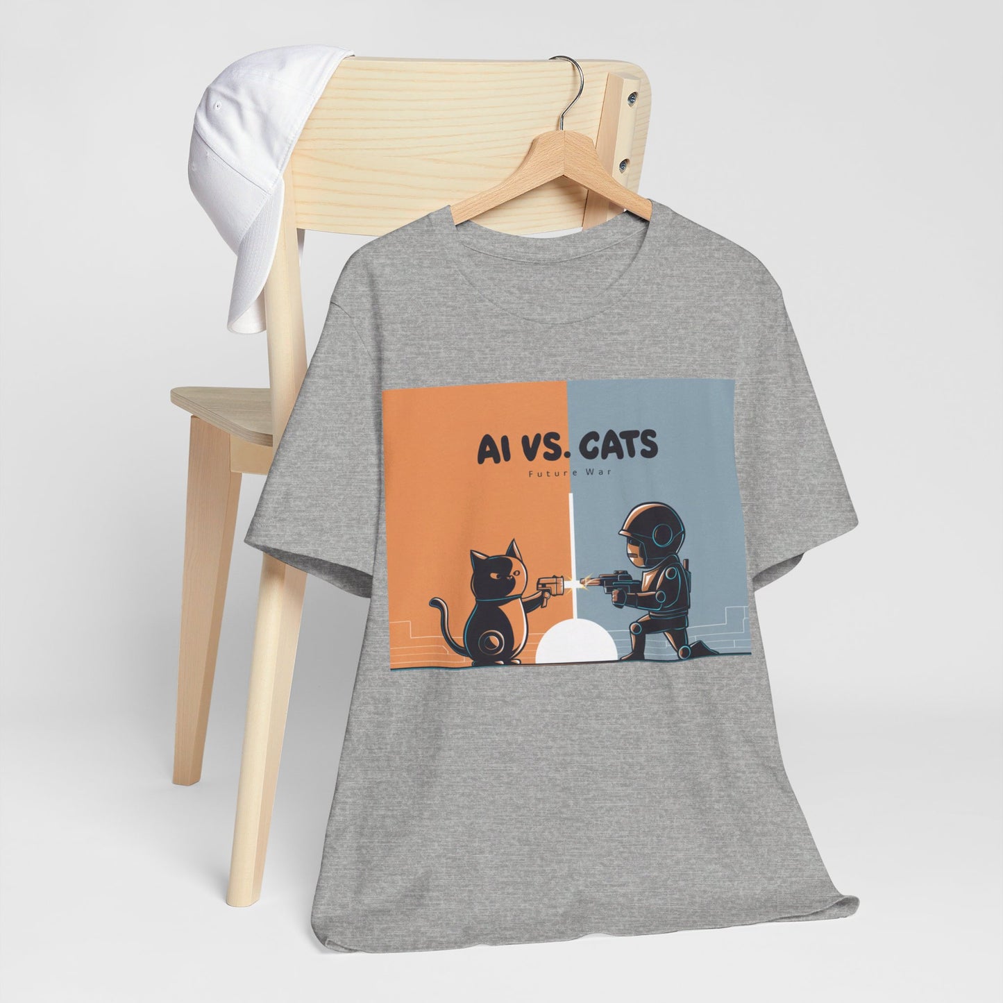 AI vs. Cats War Humor Tee