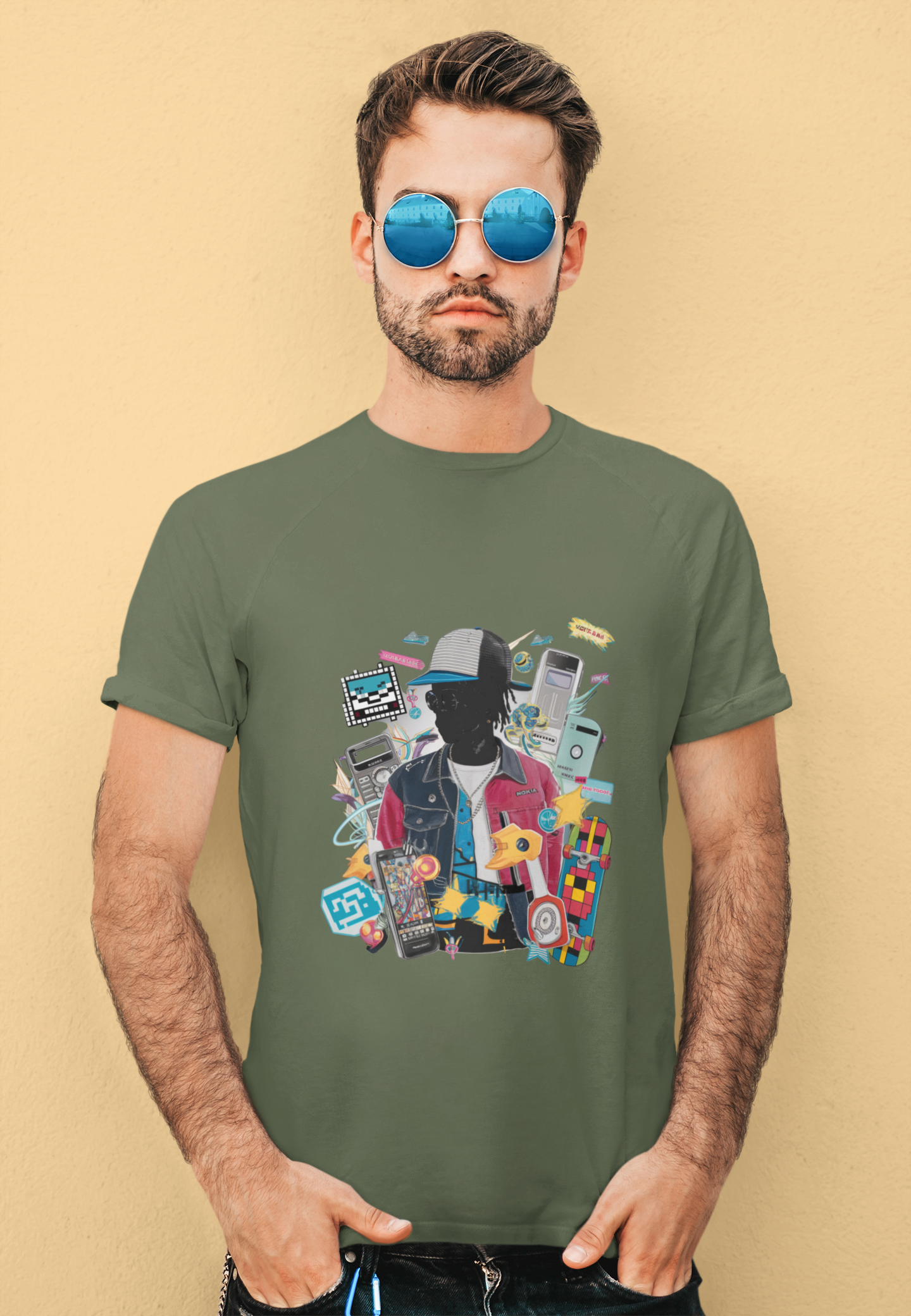 2000s Retro Mixed Media Nostalgic Tee