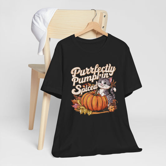 Purrfectly Pumpkin Spiced Cat Fall Tee