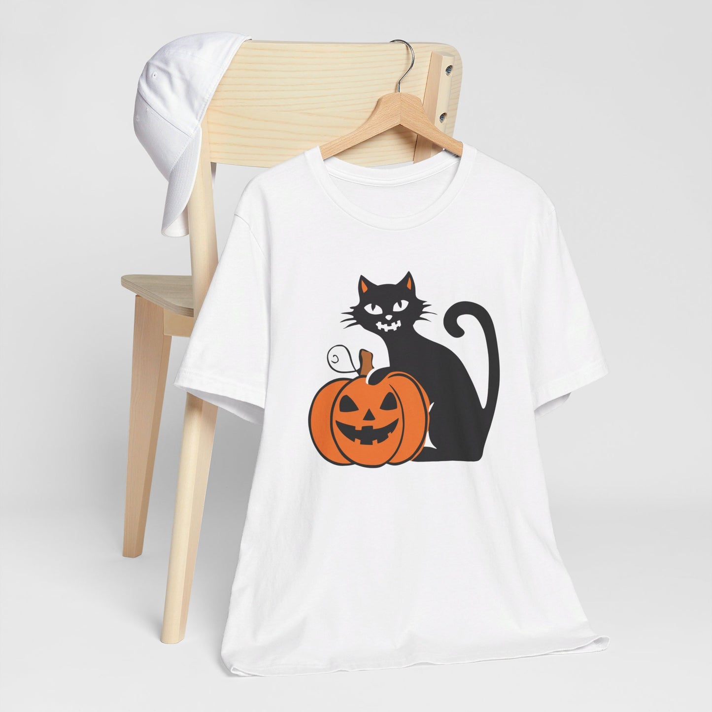 Retro Halloween Cat and Pumpkin Tee