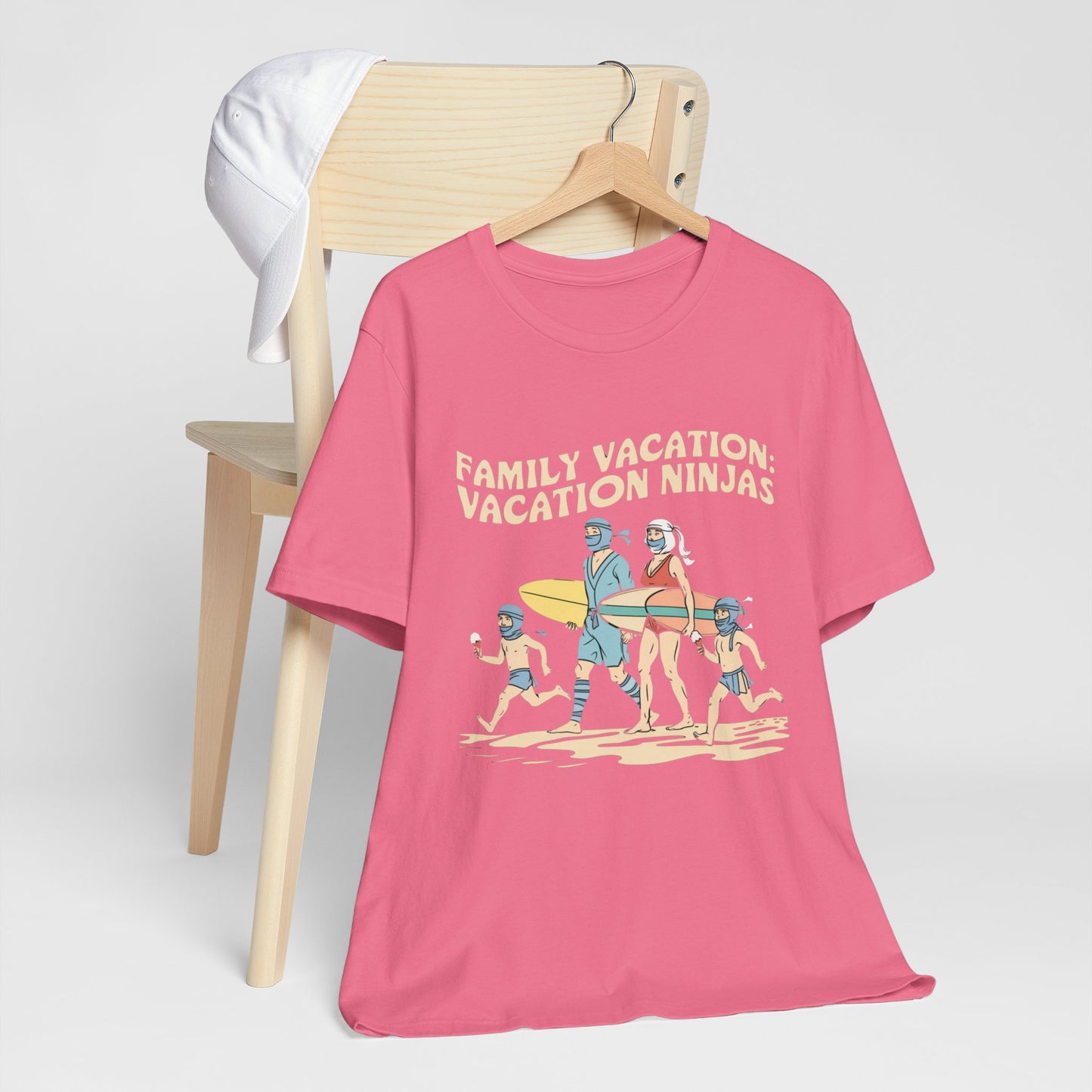 Family Vacation Beach Ninjas Retro Tee