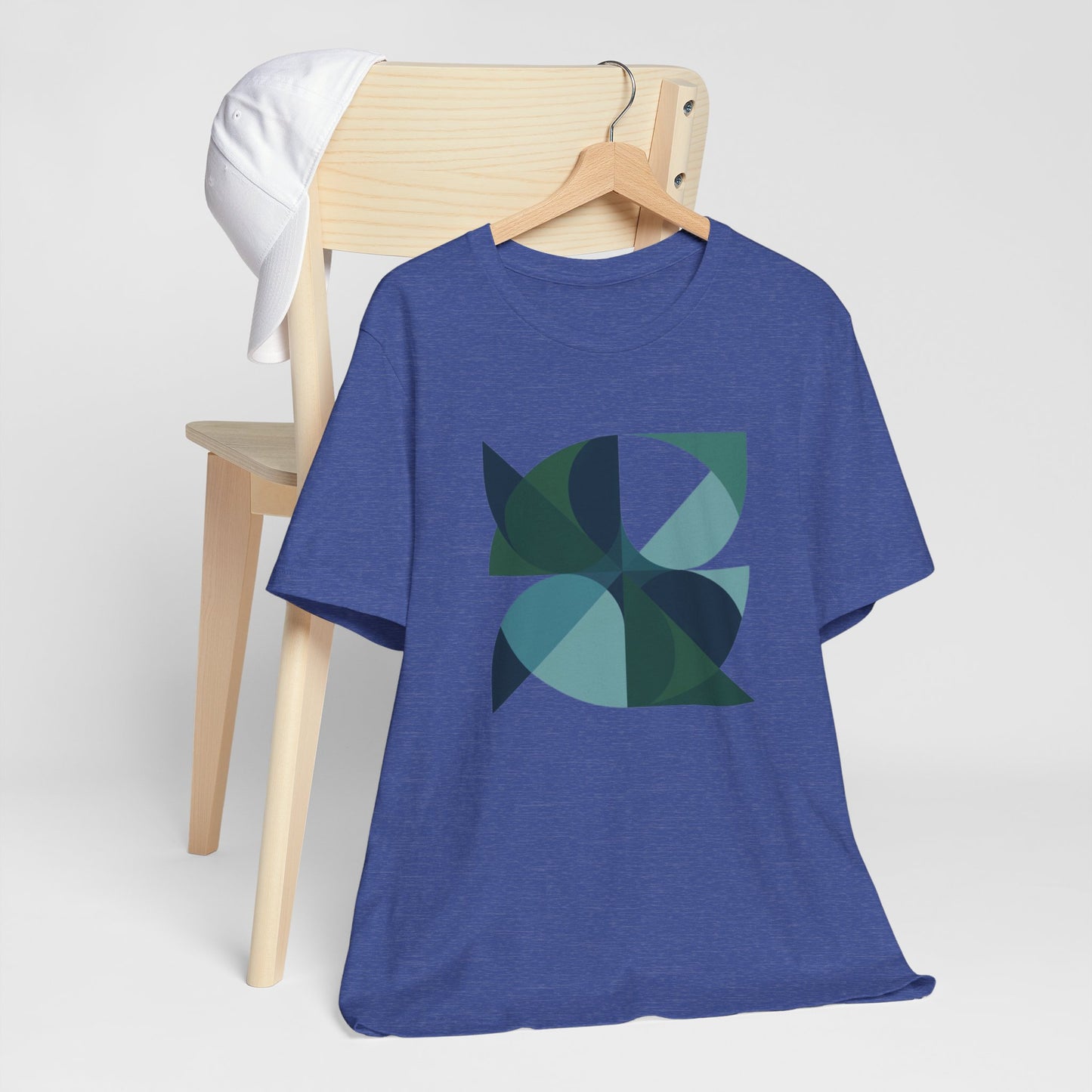 Retro Geometric Blue/Green Abstract Tee