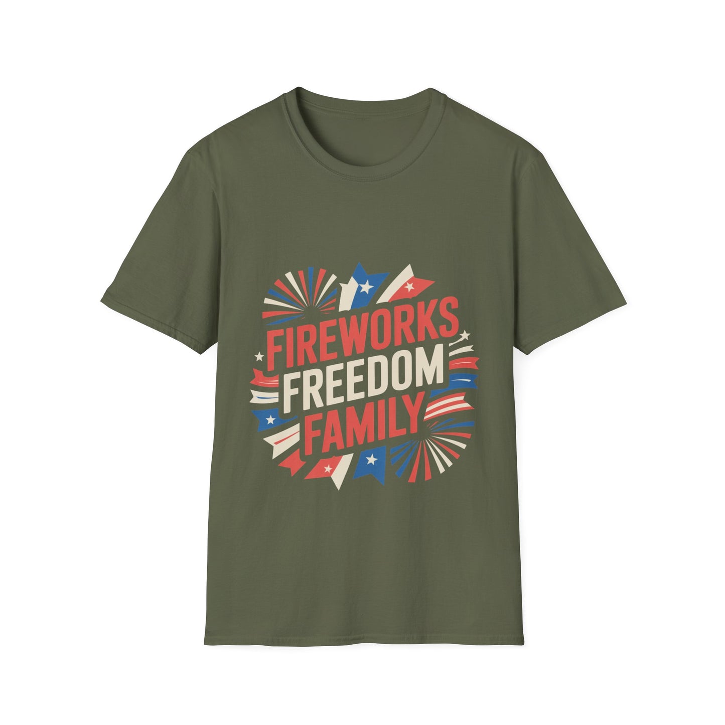 Patriotic Fireworks Freedom Family Tee