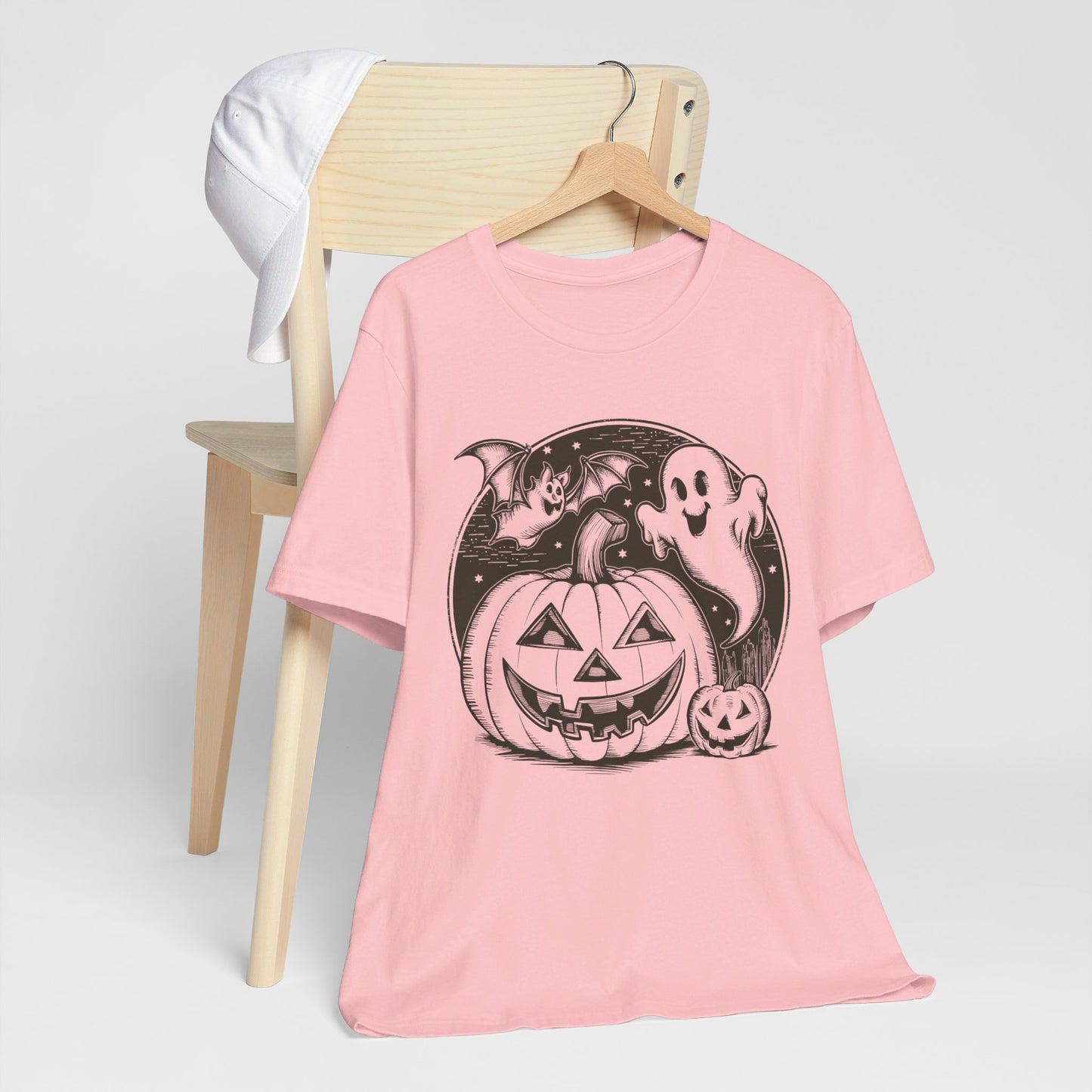 Retro Halloween Jack-O-Lantern Ghost Bat Tee