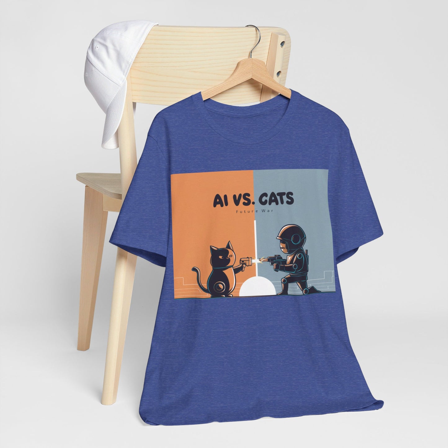 AI vs. Cats War Humor Tee