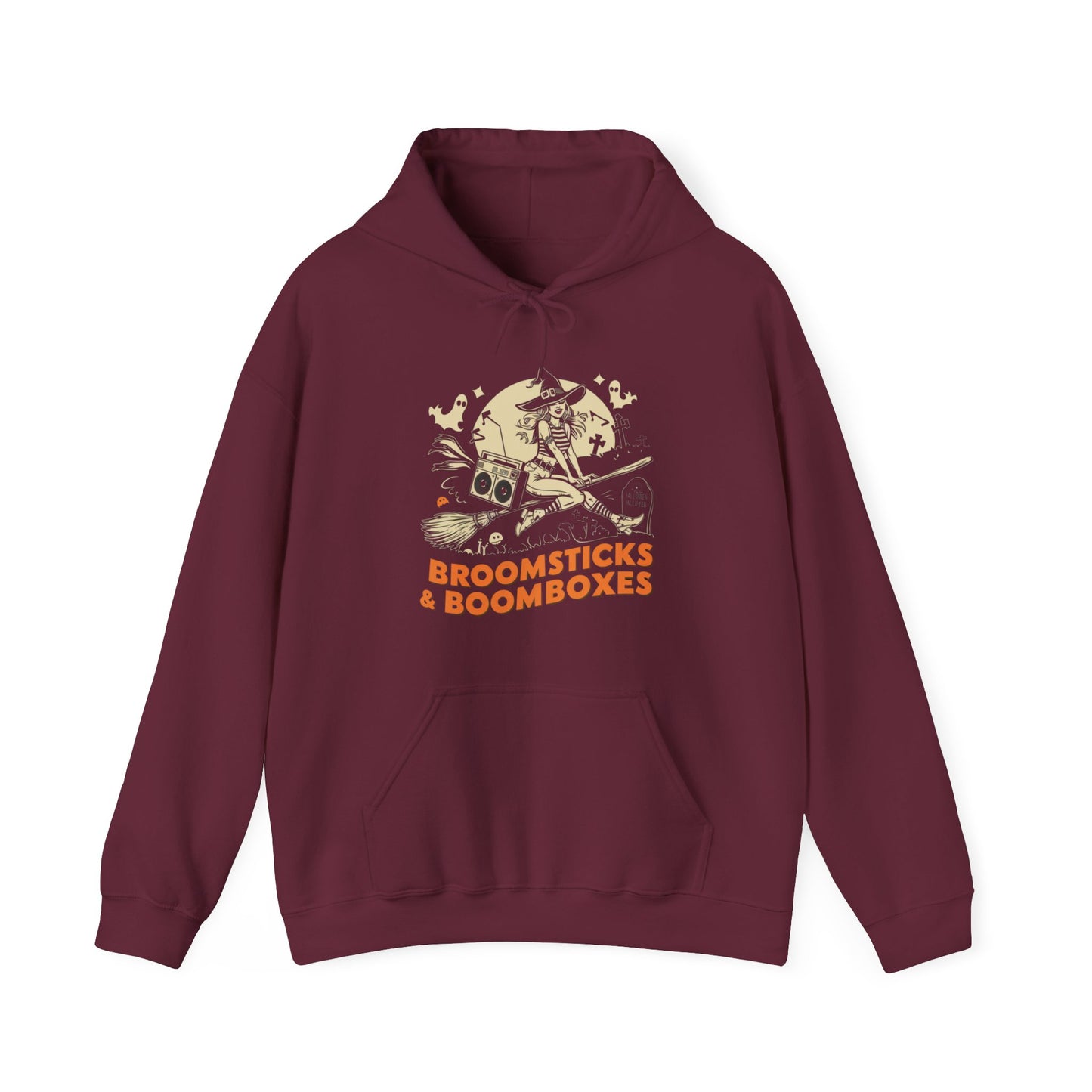 Retro Broomsticks & Boomboxes Witch Hoodie