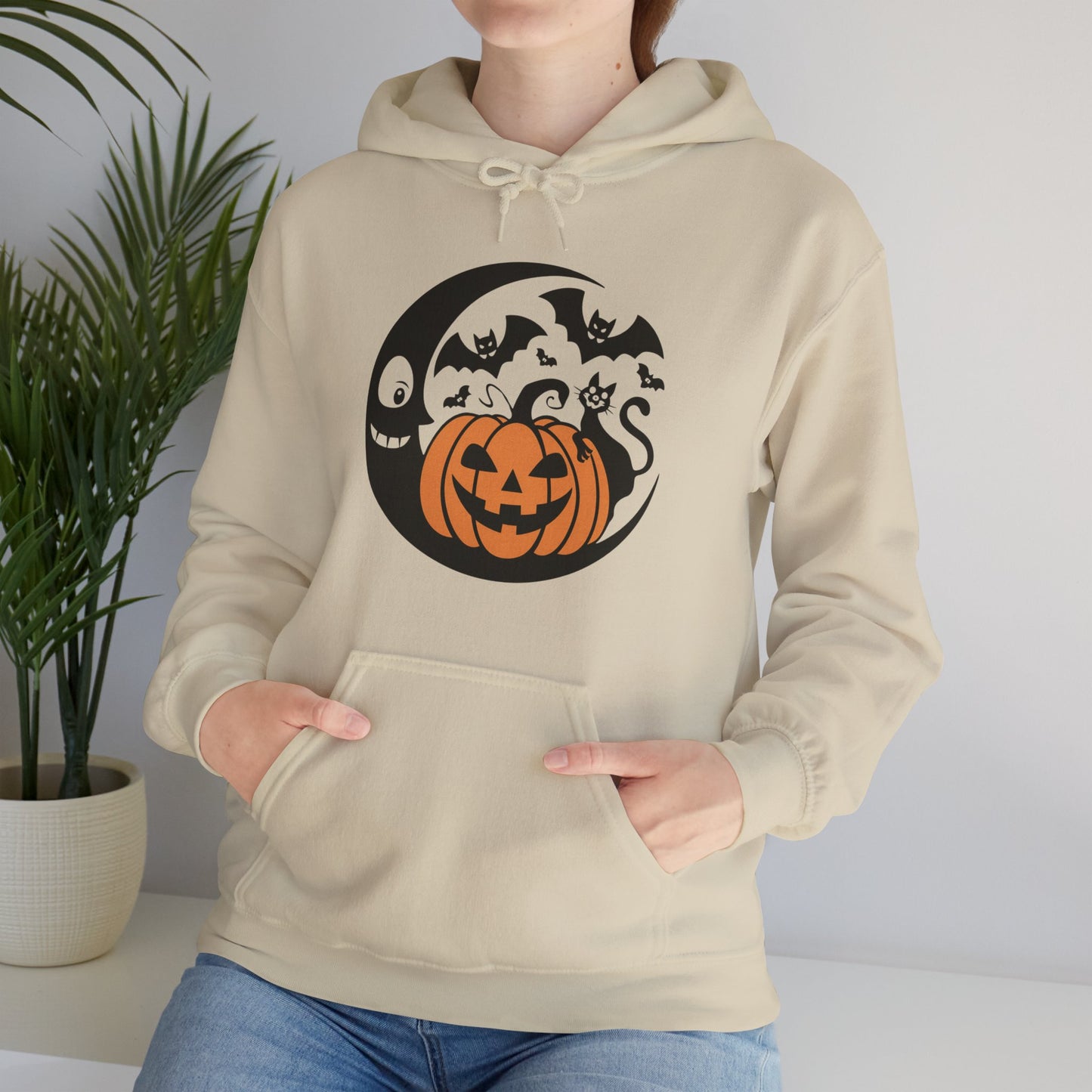 Retro Pumpkin Moon Halloween Hoodie