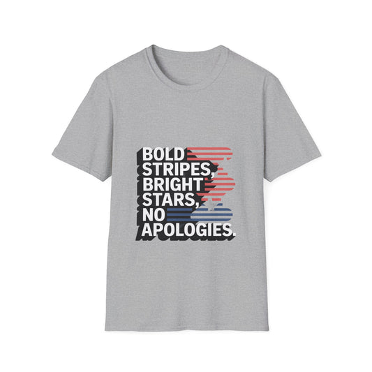 Bold Stripes No Apologies Patriotic Tee