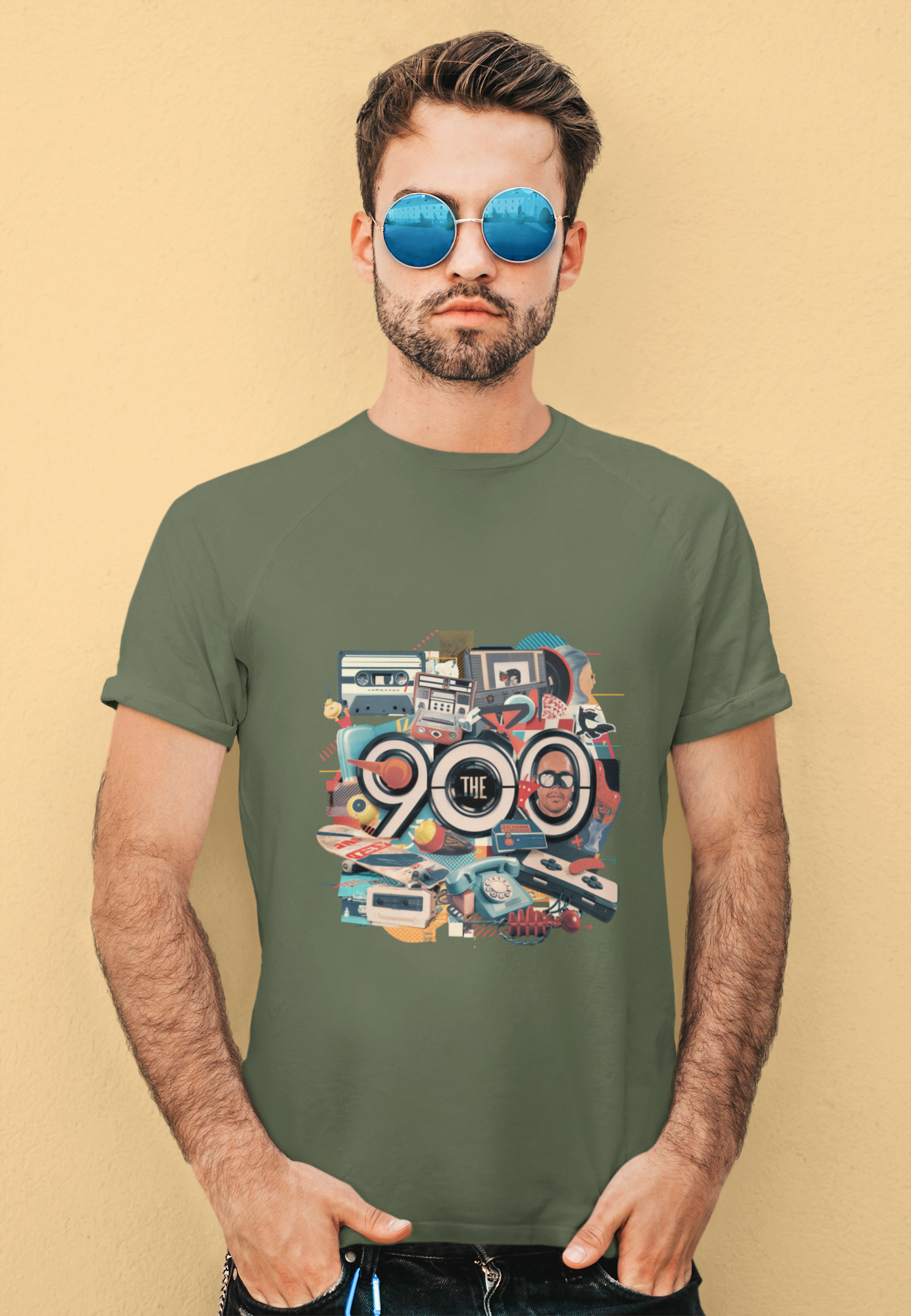 90s Retro Mixed Media Tee