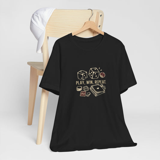 Board Games Play Win Repeat Cards Dice Tee