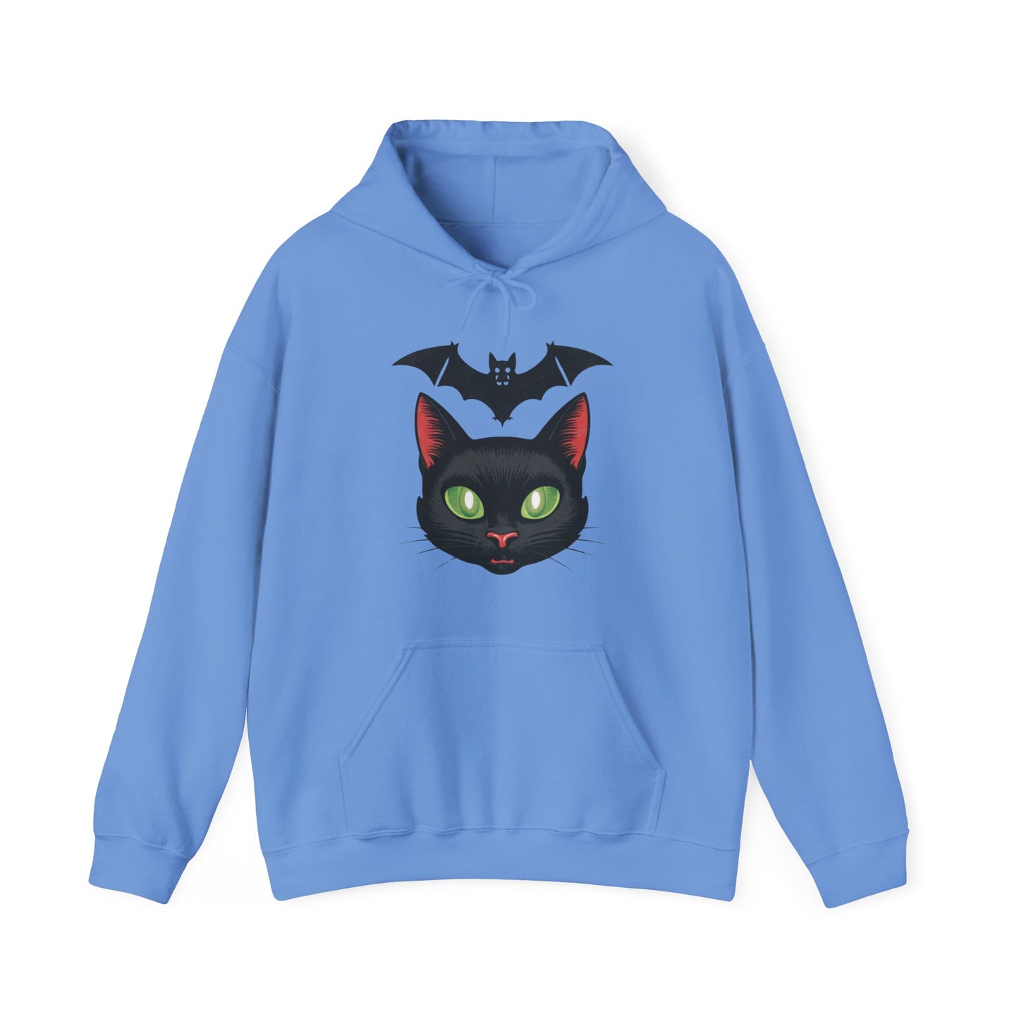 Retro Cat and Bat Halloween Hoodie