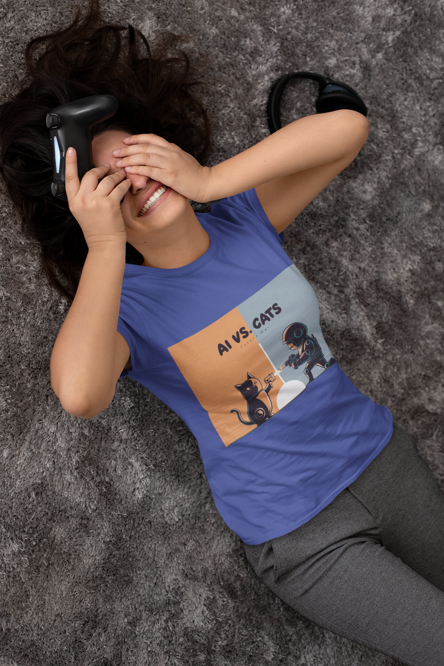 AI vs. Cats War Humor Tee