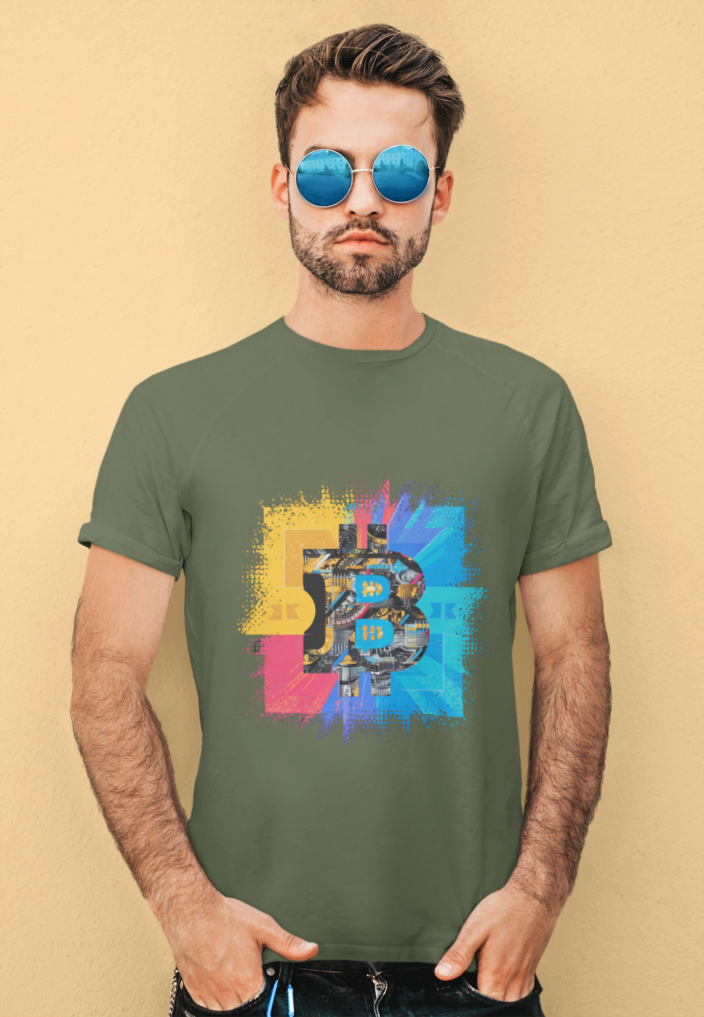 Bitcoin Pop Art Colorful Tee
