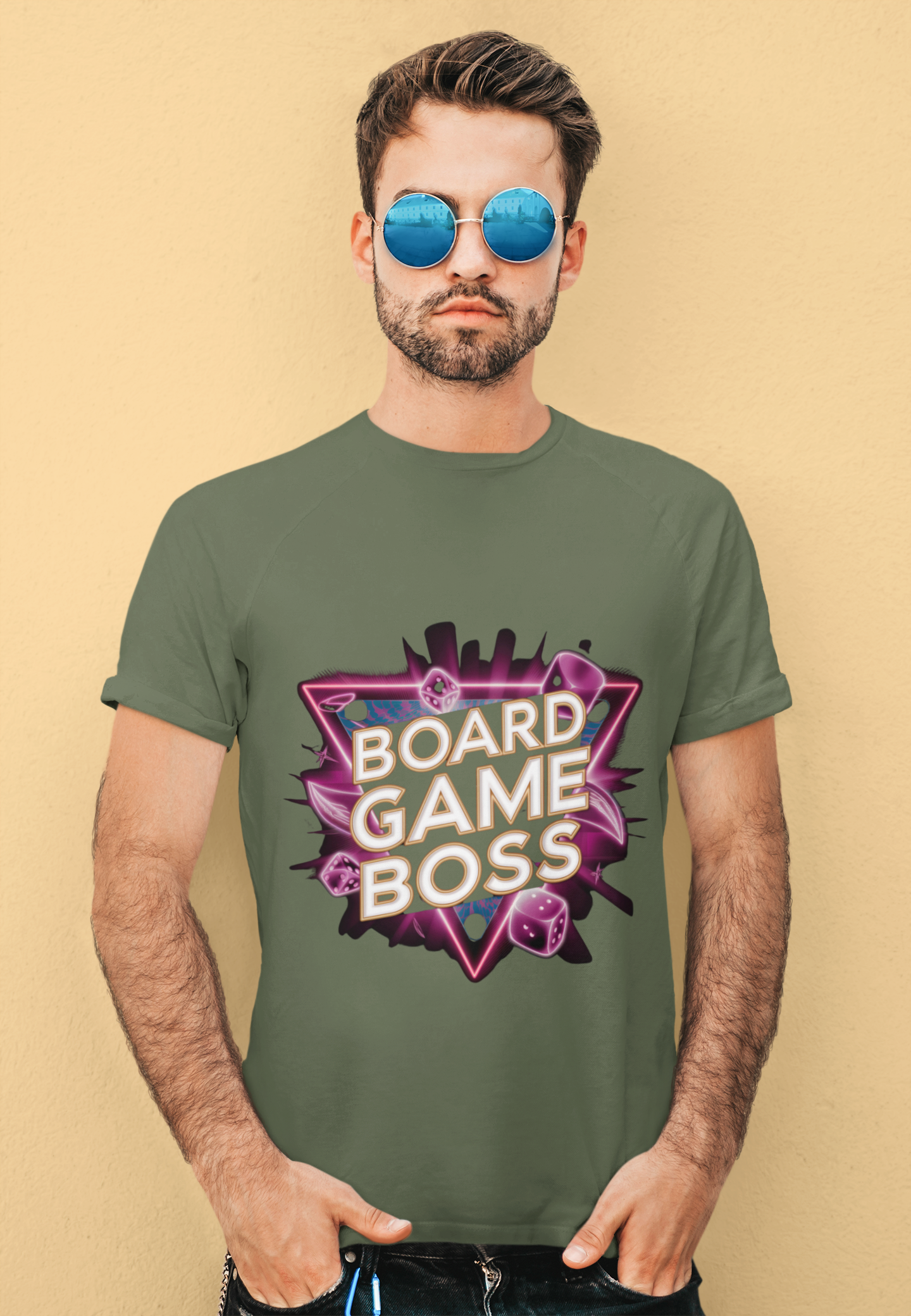 Board Game Boss Neon Retro Tee