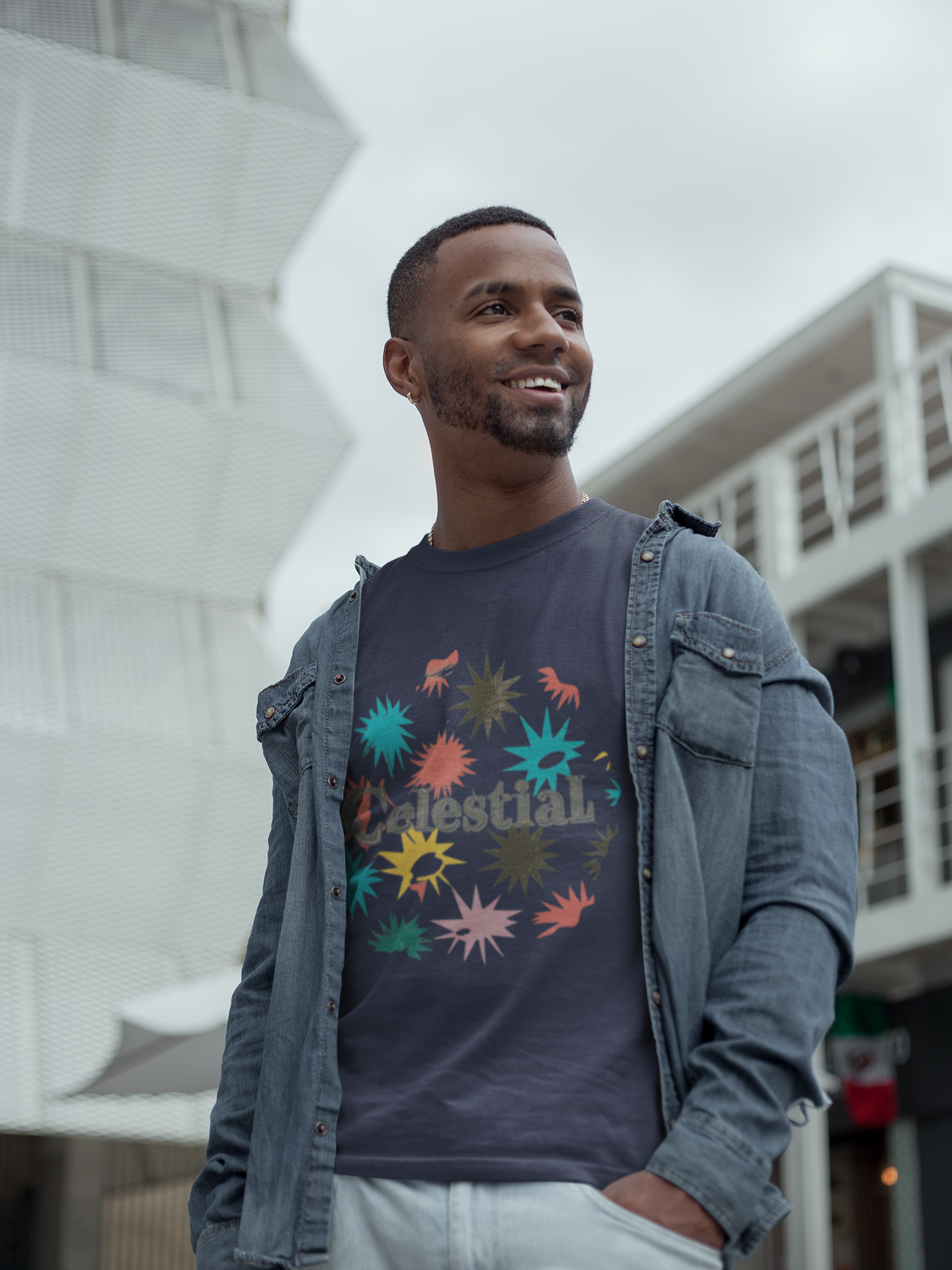 Celestial Colorful Star Burst Tee