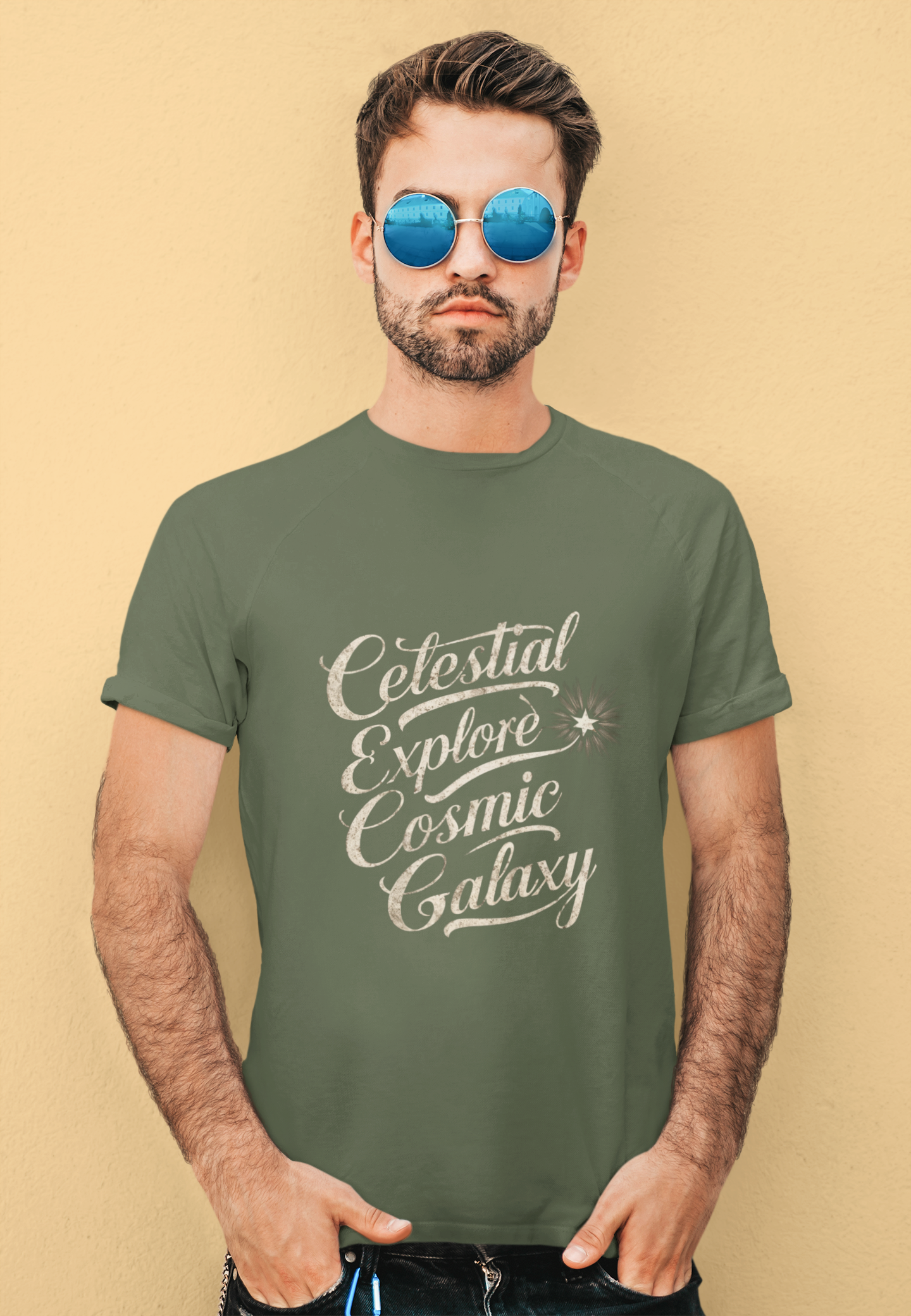 Celestial Explore Cosmic Galaxy Retro Tee