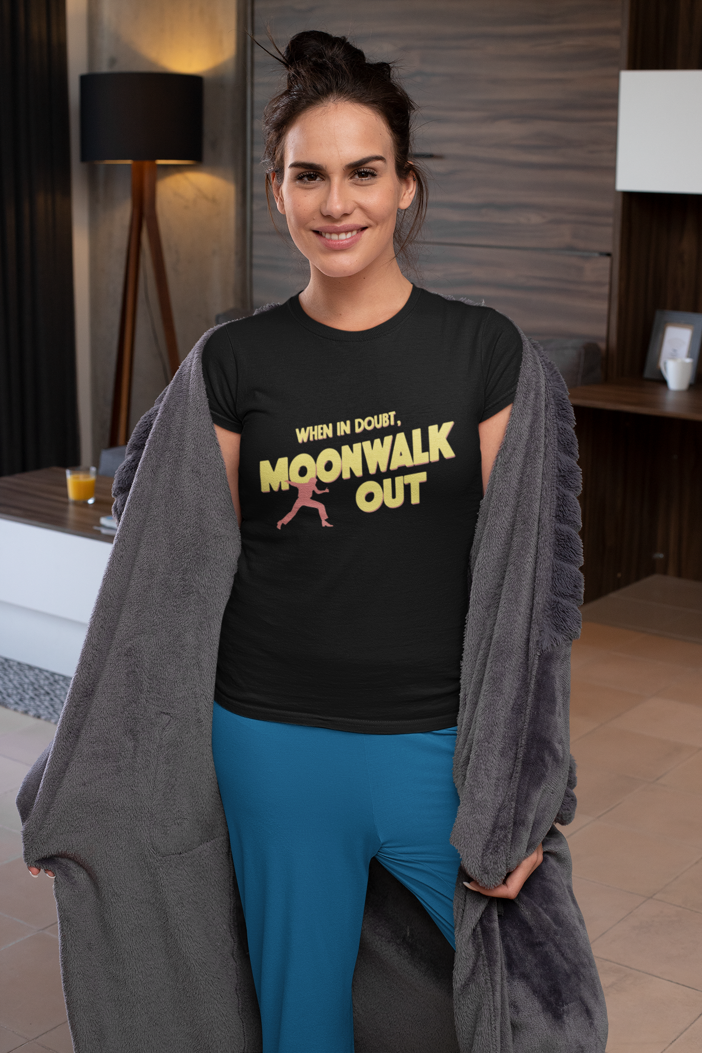 When In Doubt Moonwalk Out 80s Tee