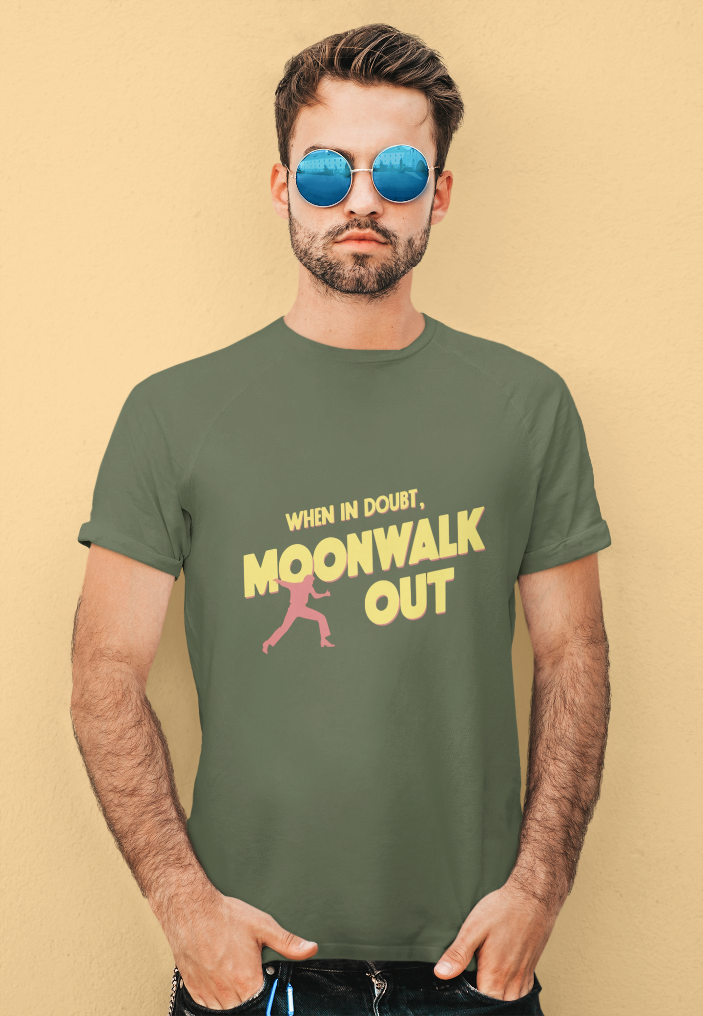 When In Doubt Moonwalk Out 80s Tee