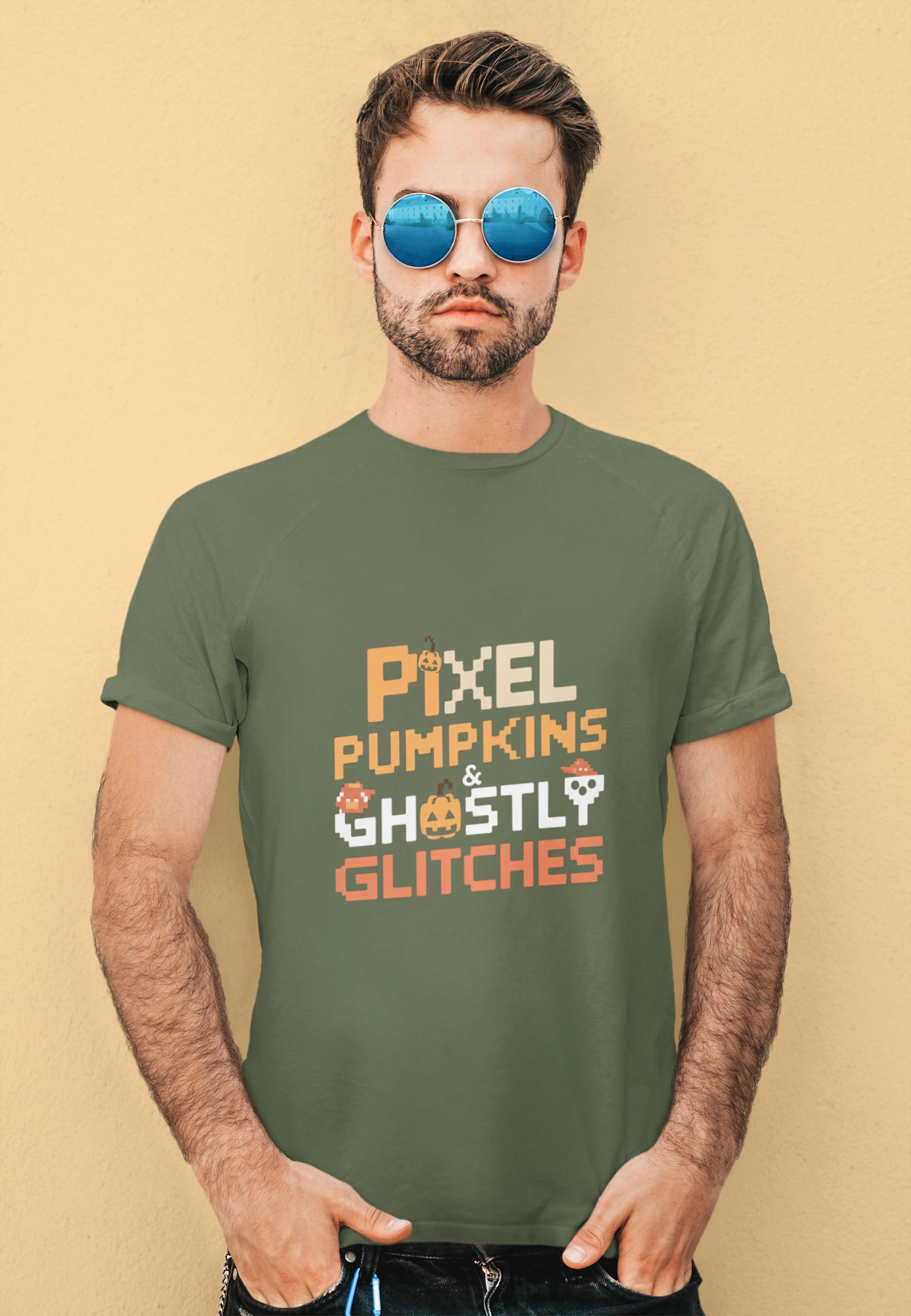 Pixel Pumpkins and Ghostly Glitches Tee