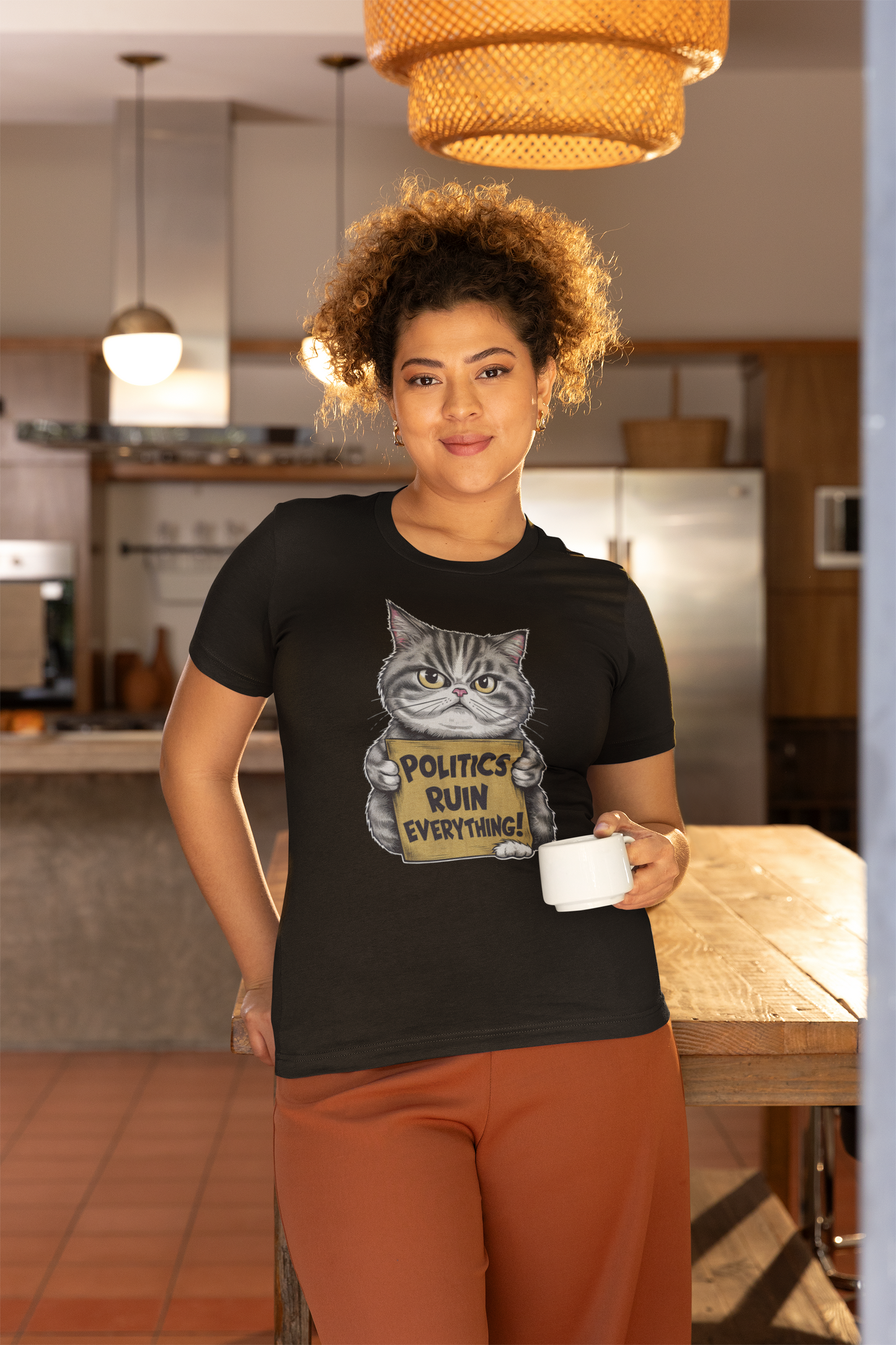 Politics Ruin Everything Cat Tee