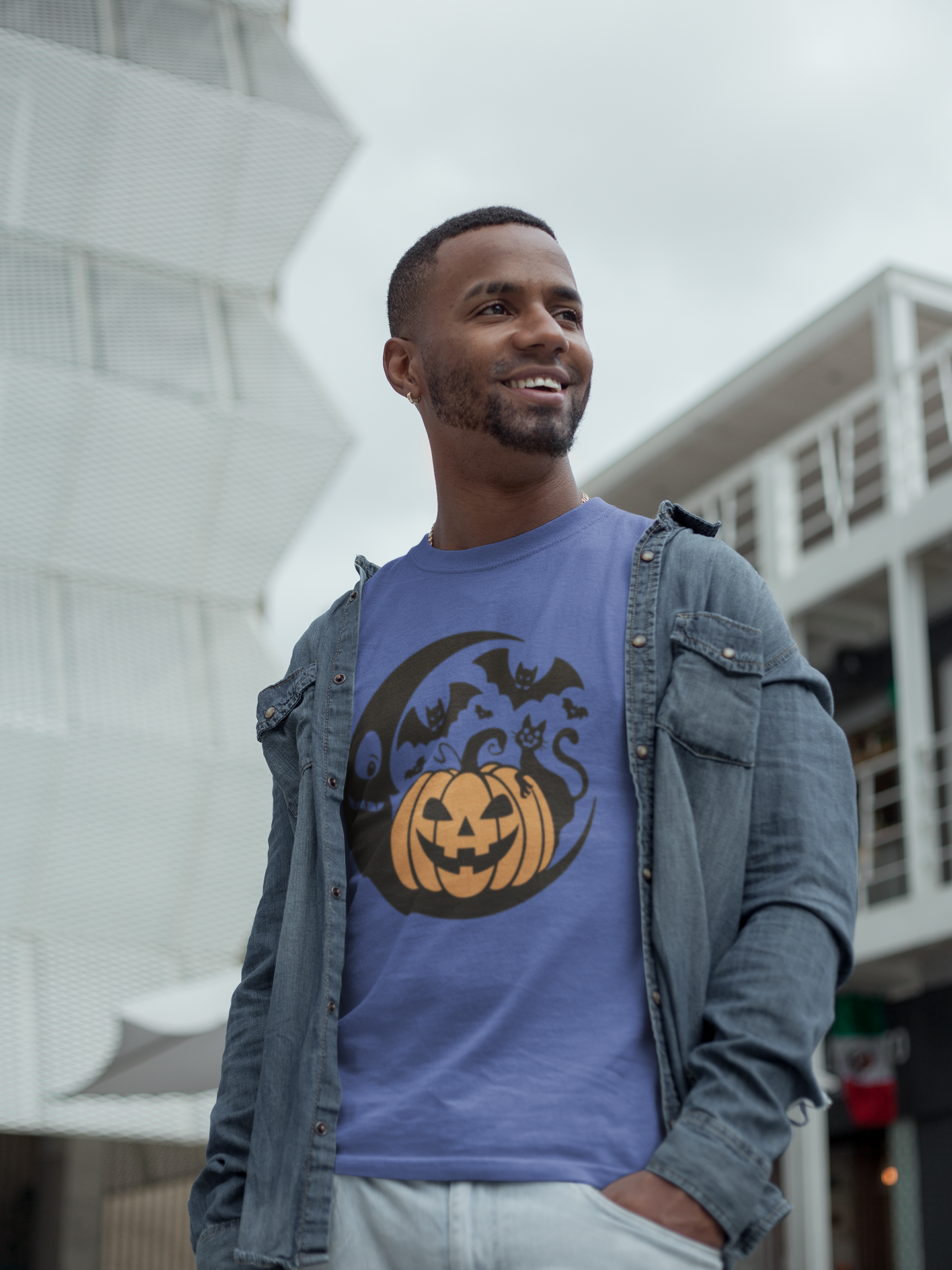 Retro Pumpkin Moon Halloween Tee