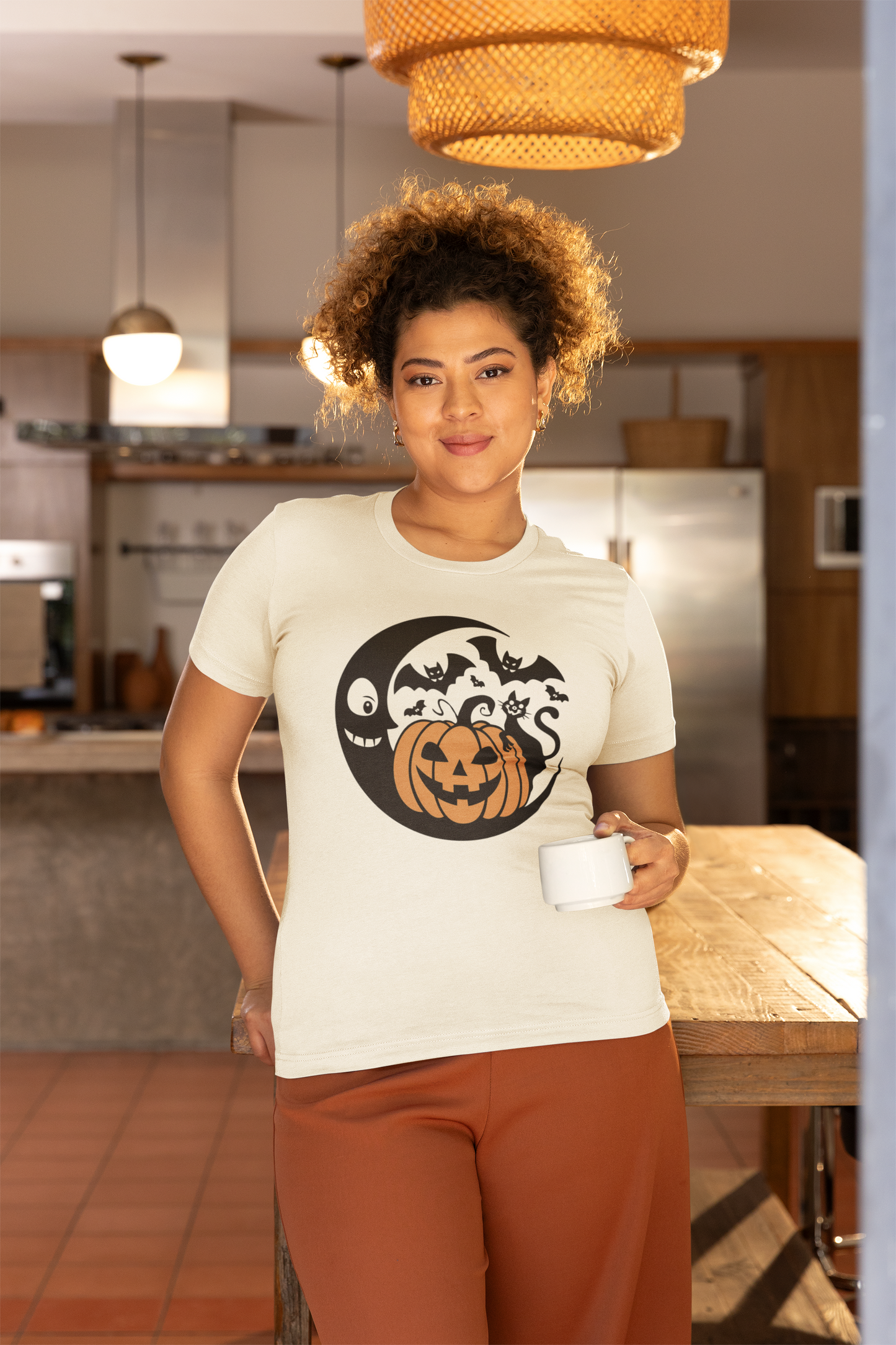 Retro Pumpkin Moon Halloween Tee