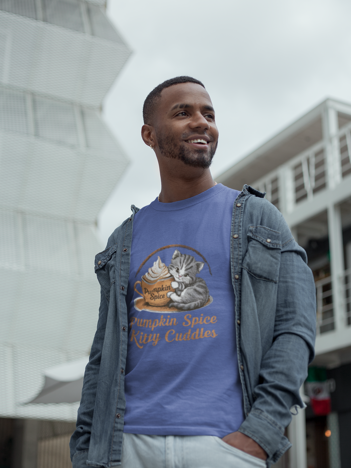 Pumpkin Spice Kitty Cuddles Fall Tee