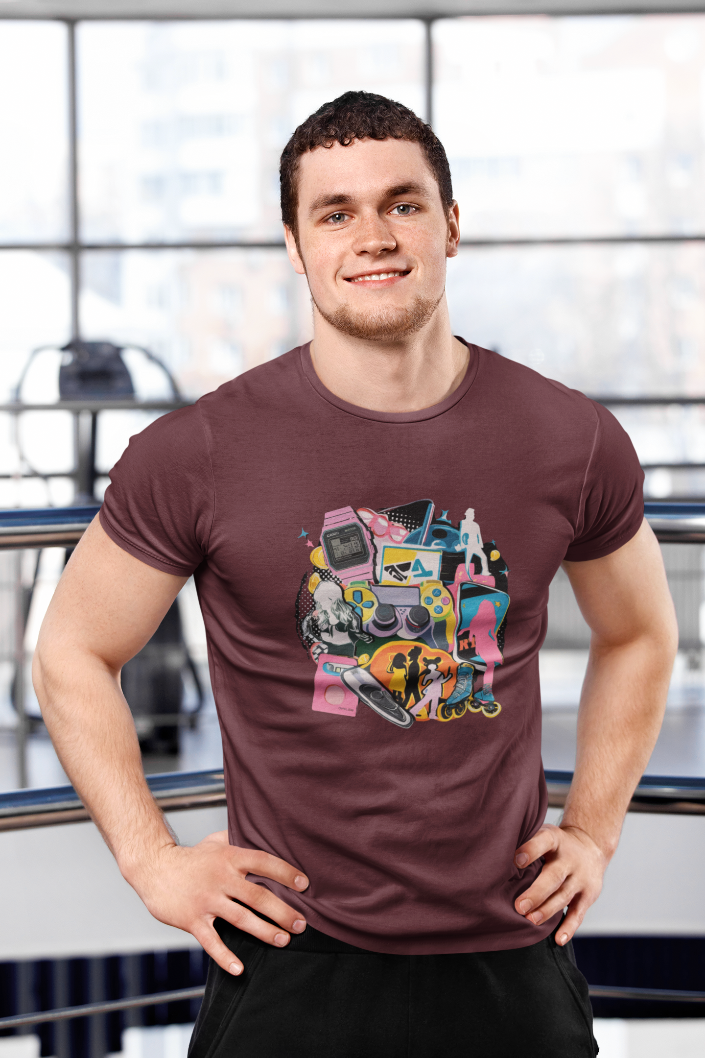 2000s Retro Mixed Media Colorful Tee
